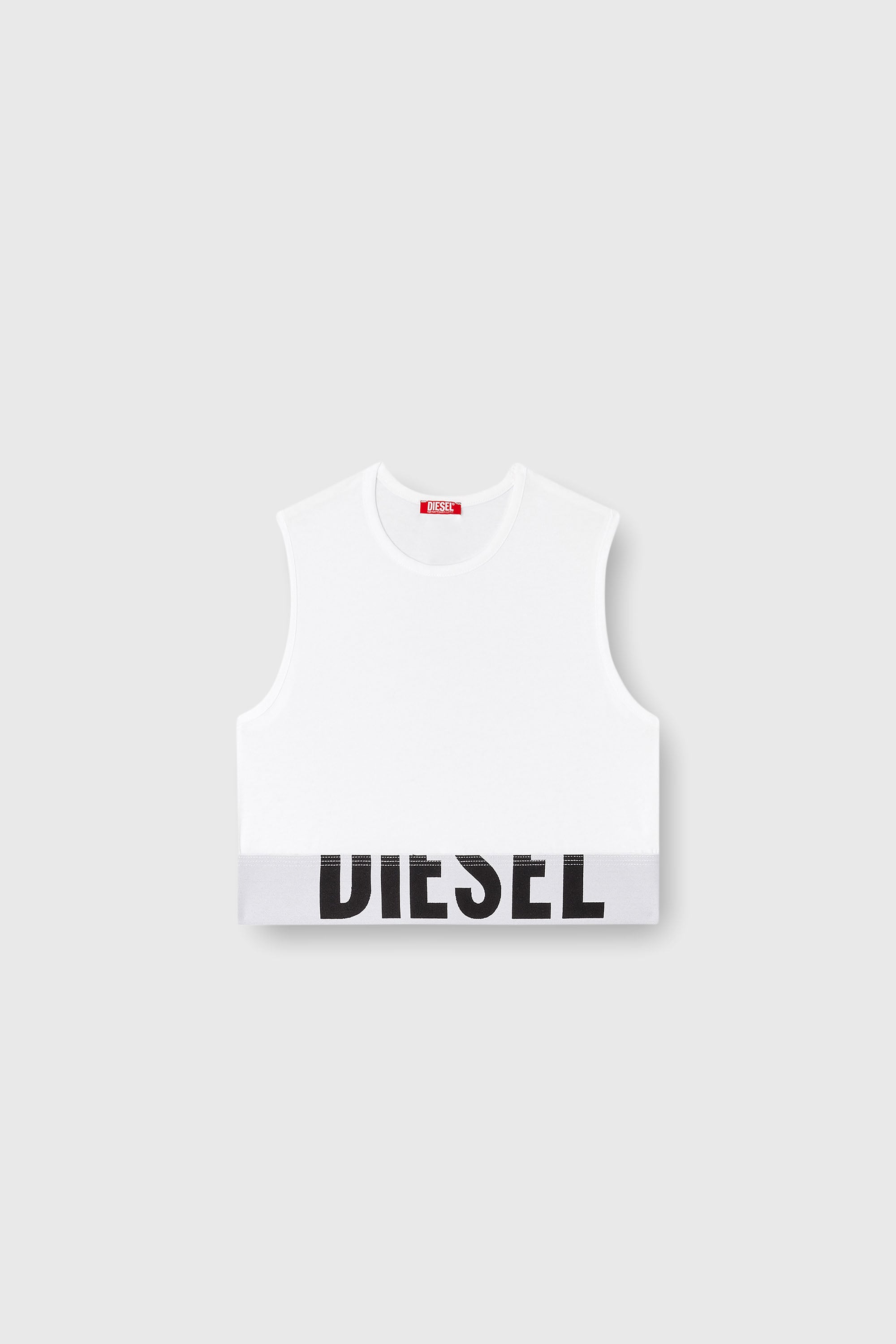 Diesel - ADA-D-POP, D&eacute;bardeur crop avec logo d&eacute;coup&eacute; Femme in Blanc - 2