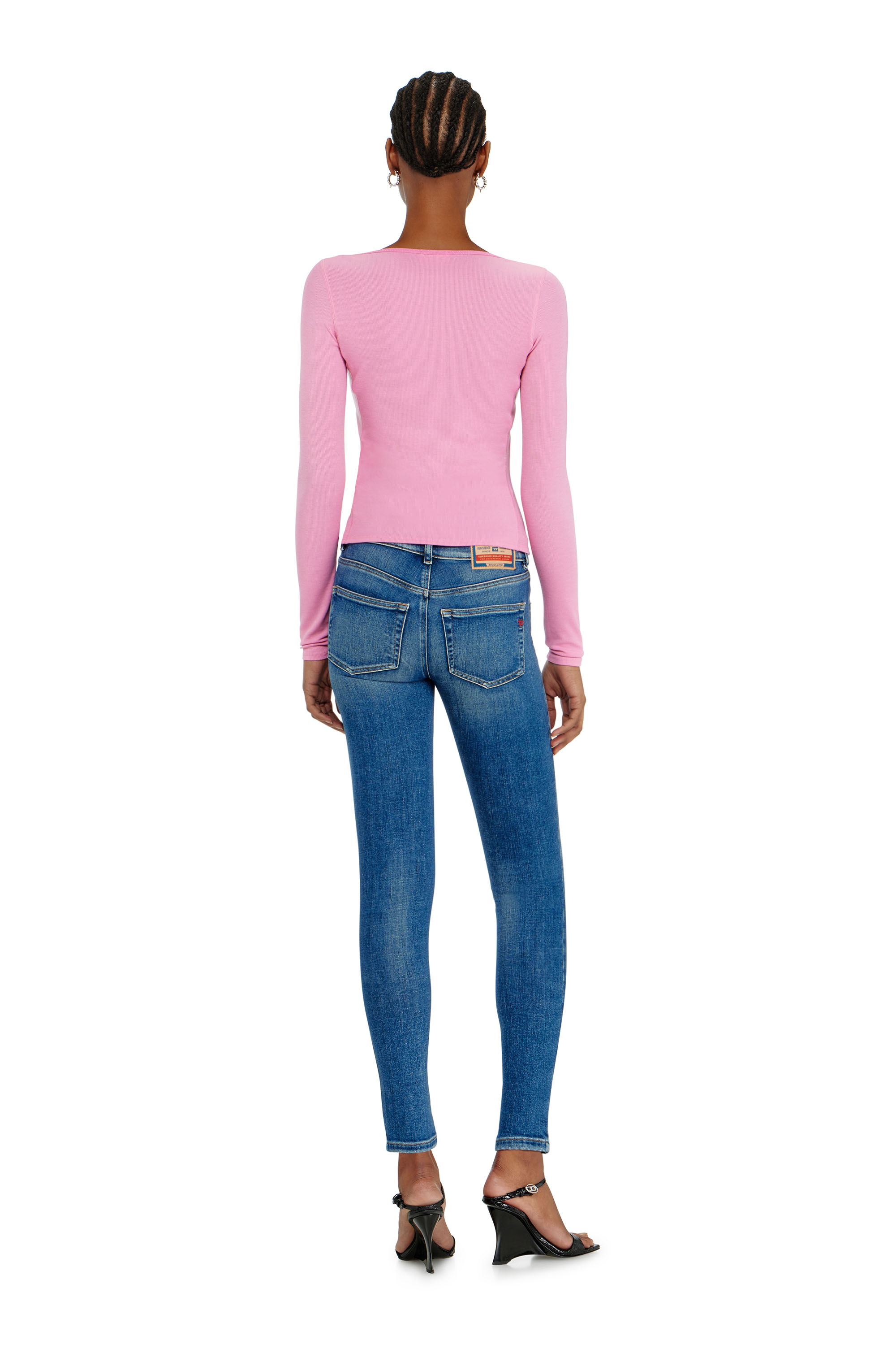 Diesel - Skinny Jeans 2017 Slandy 09P71 Femme, Bleu moyen - Image 3