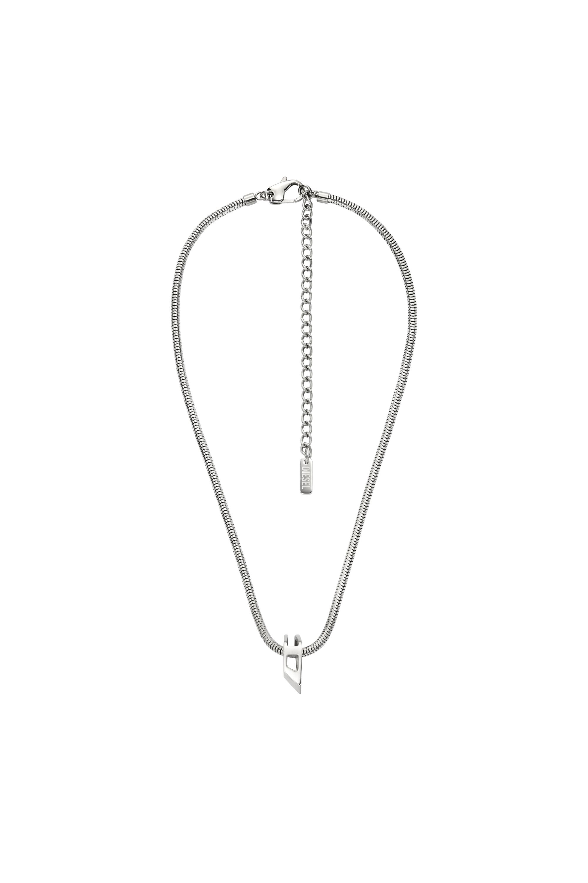 Diesel - DX167240 JEWELLERY, Collier cha&icirc;ne en acier inoxydable Mixte in Gris argent&eacute; - 1