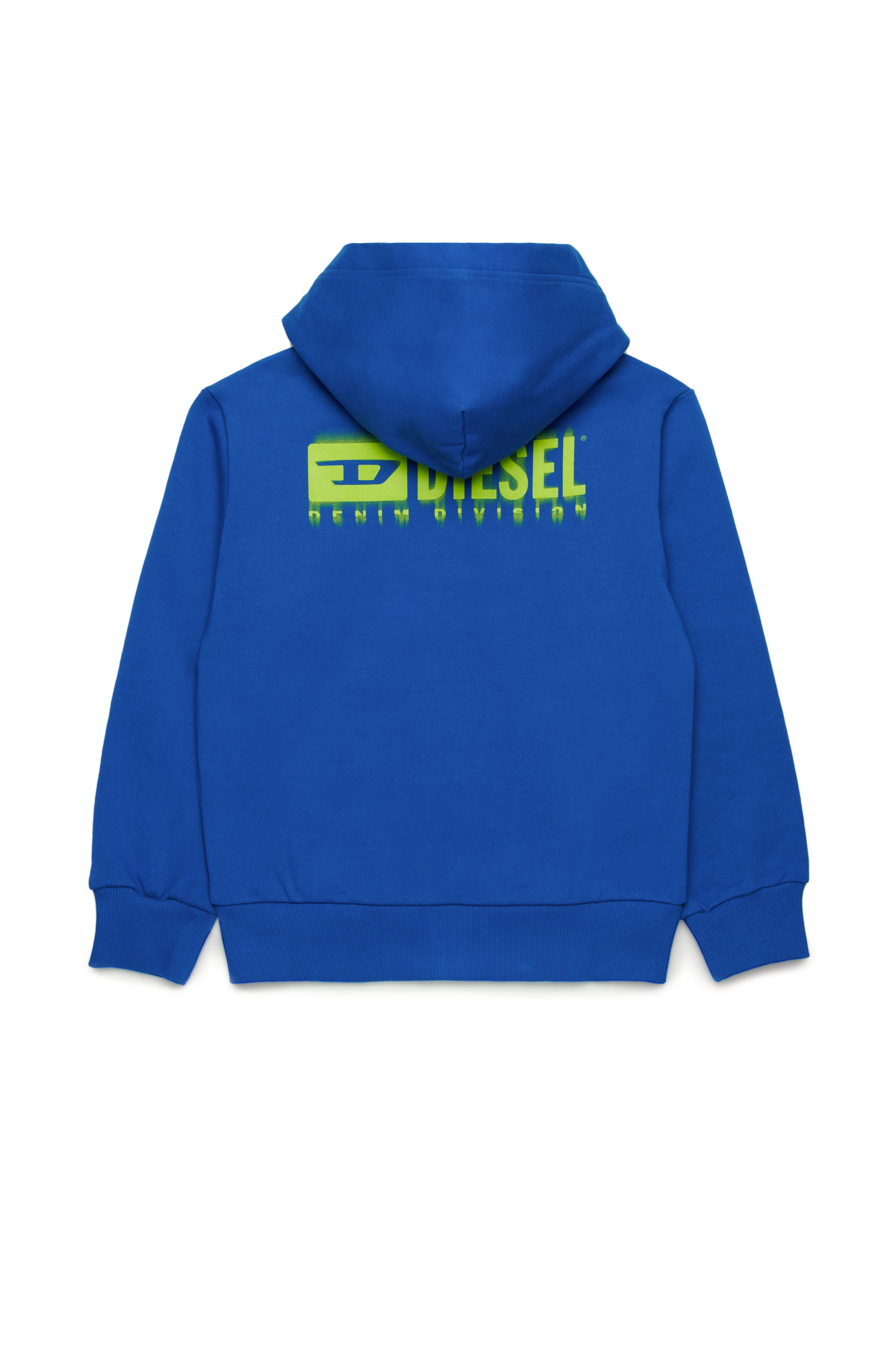 Diesel - SVOUGZIP OVER, Sweat-shirt à capuche zippé avec logo taché Homme in Bleu - 2