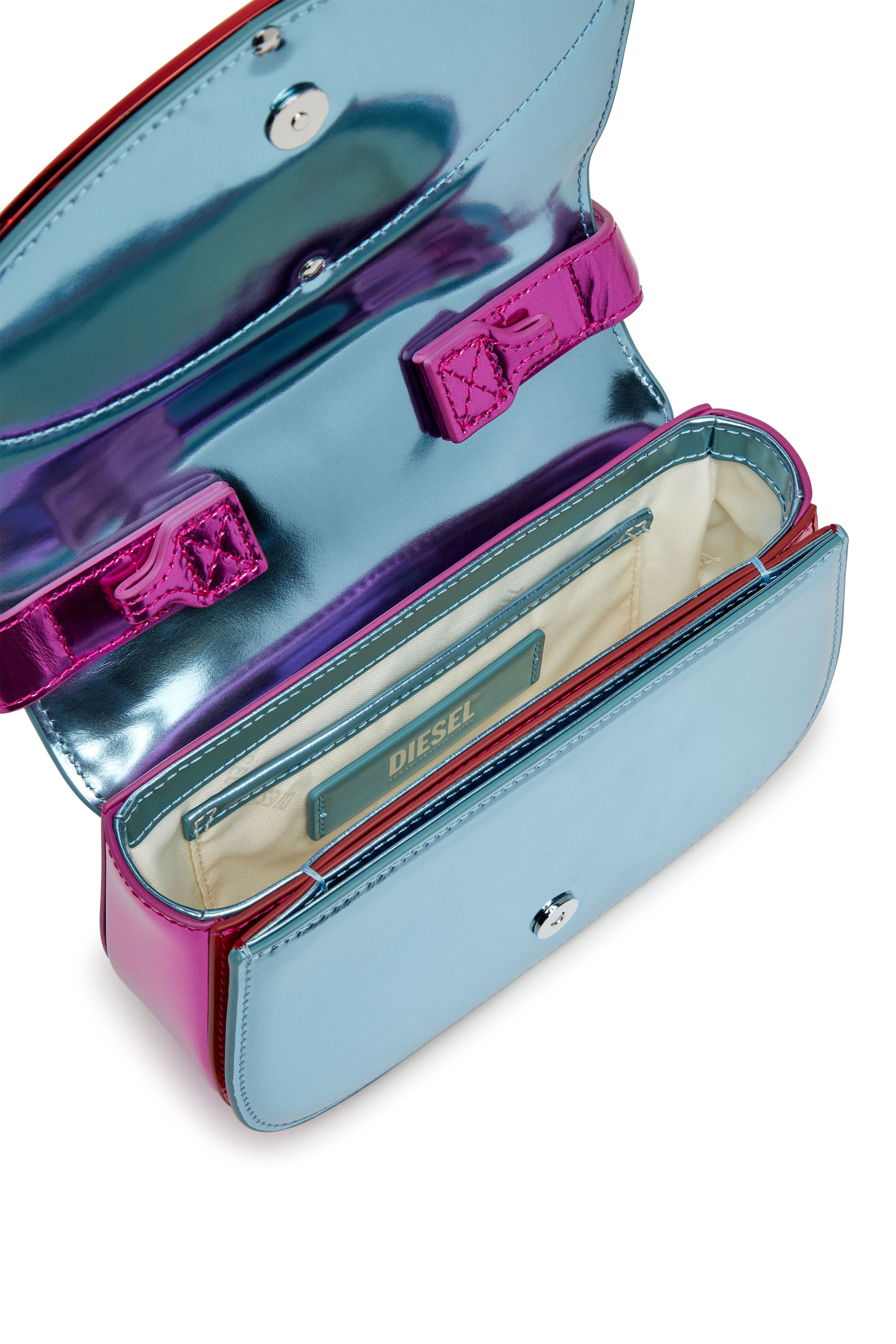 Diesel - 1DR, 1DR-Sac &agrave; bandouli&egrave;re embl&eacute;matique en cuir miroir Femme in Polychrome - 4