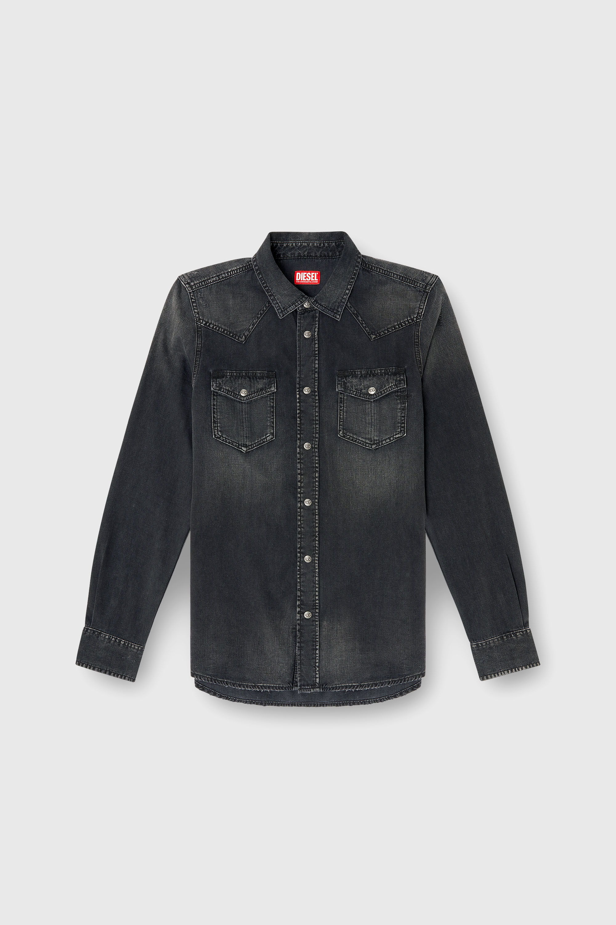 Diesel - D-VEGA, Surchemise en denim Homme in Noir - 2