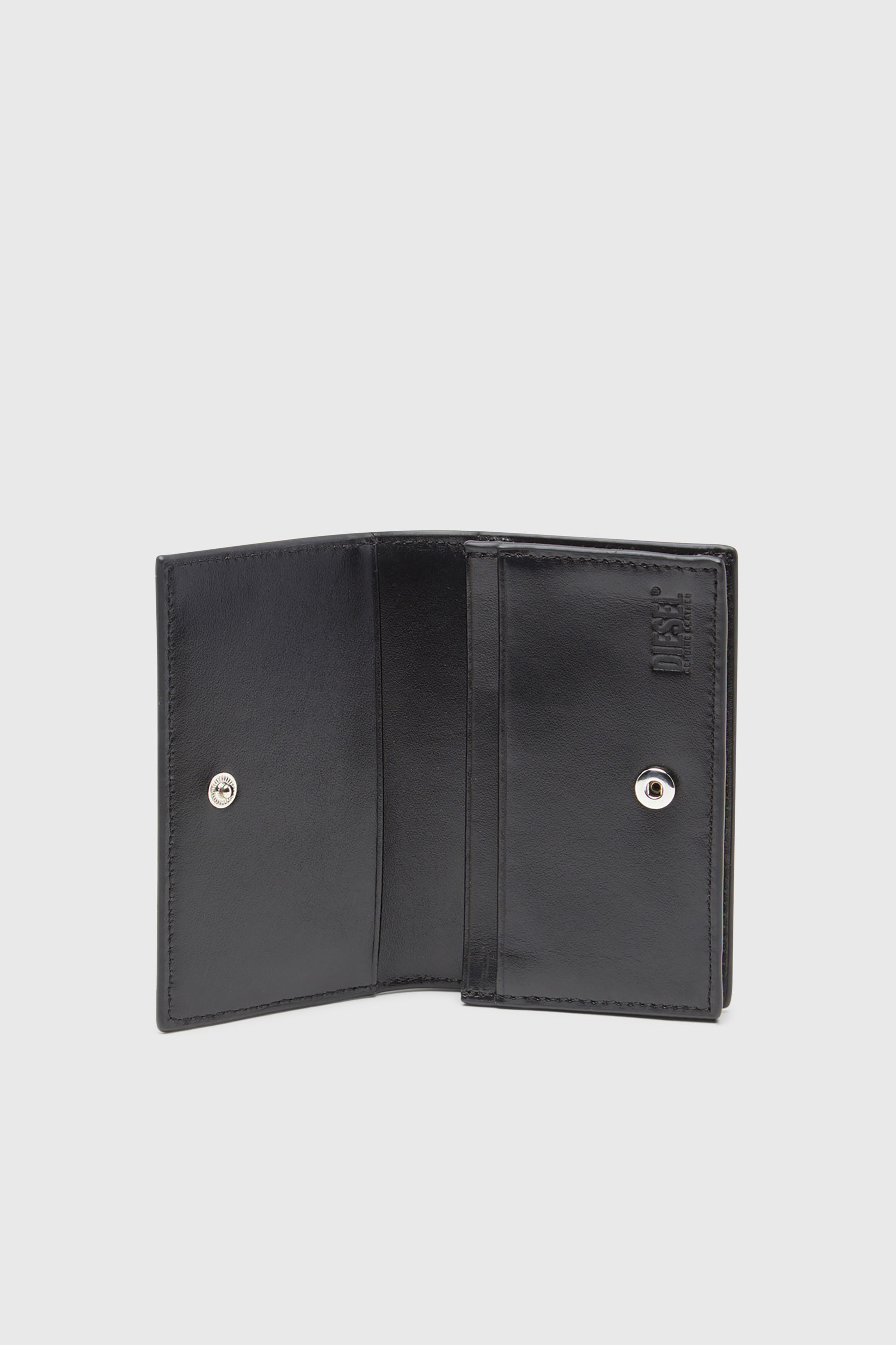 Diesel - 1DR CARD HOLDER IV, Porte-cartes en cuir avec Oval D &eacute;maill&eacute; Femme in Noir - 3