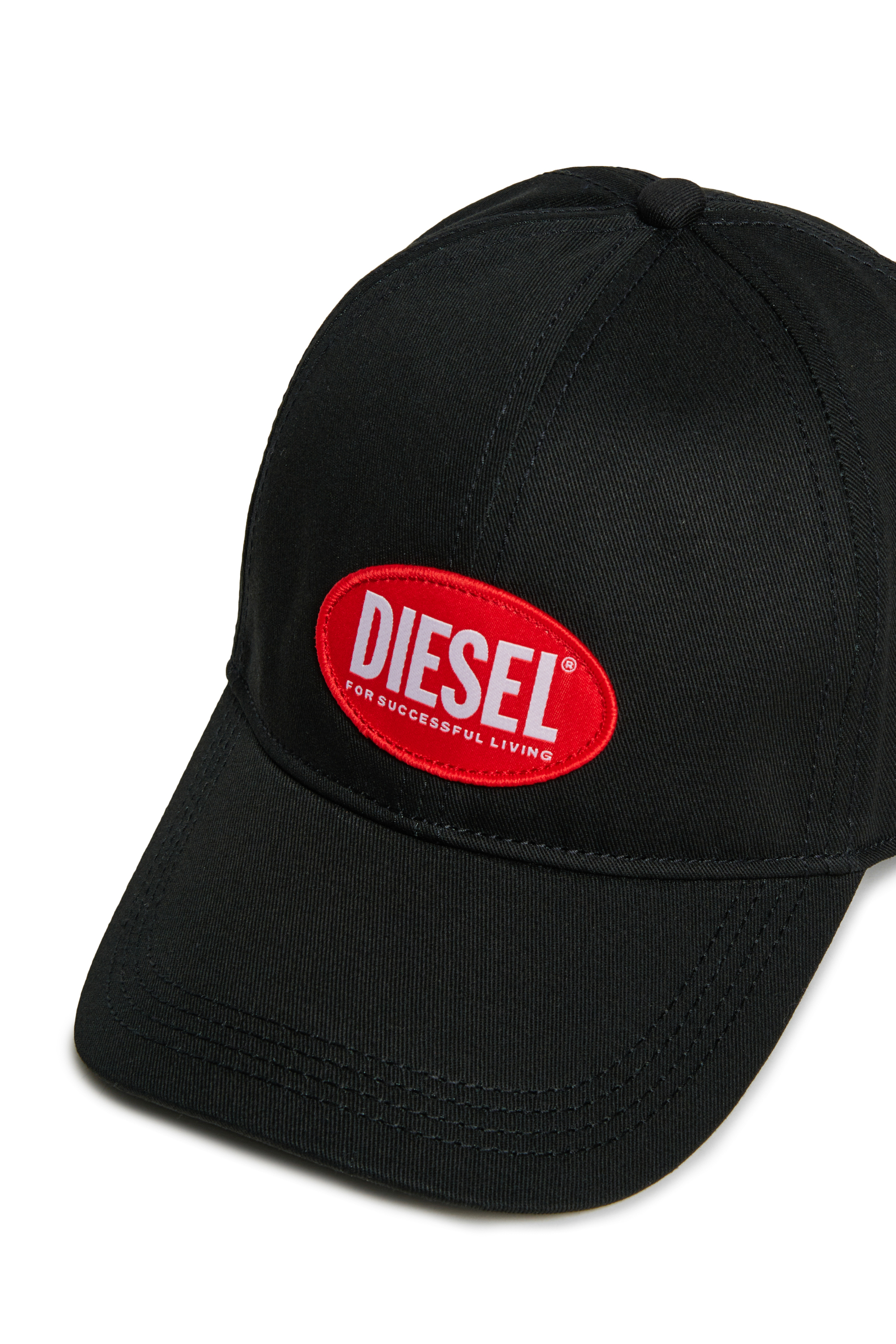 Diesel - FCORRYJACQWASH, Chapeau en coton avec logo Homme in Noir - 3