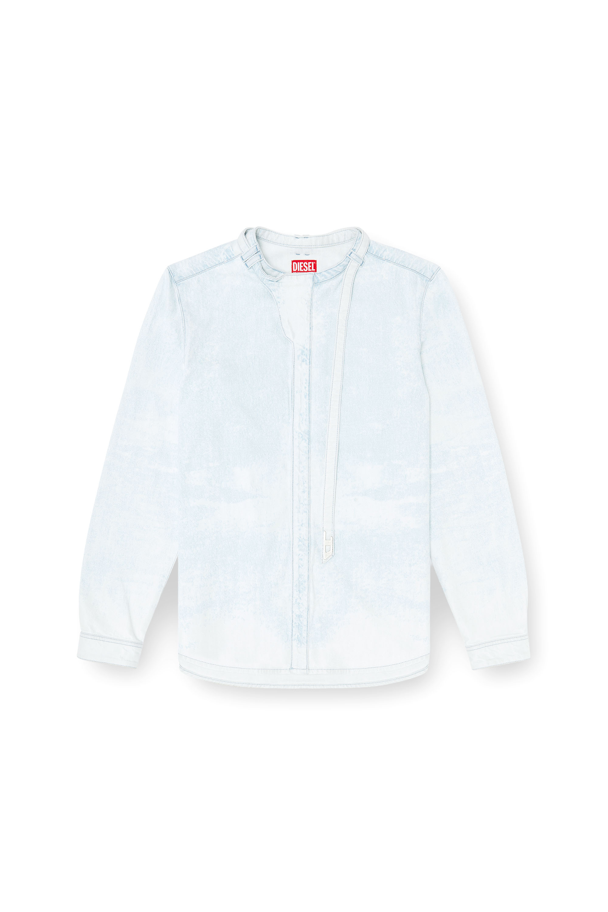 Diesel - D-TYLLAR-FSI, Chemise en denim satin bleu glac&eacute; Homme in Bleu - 2