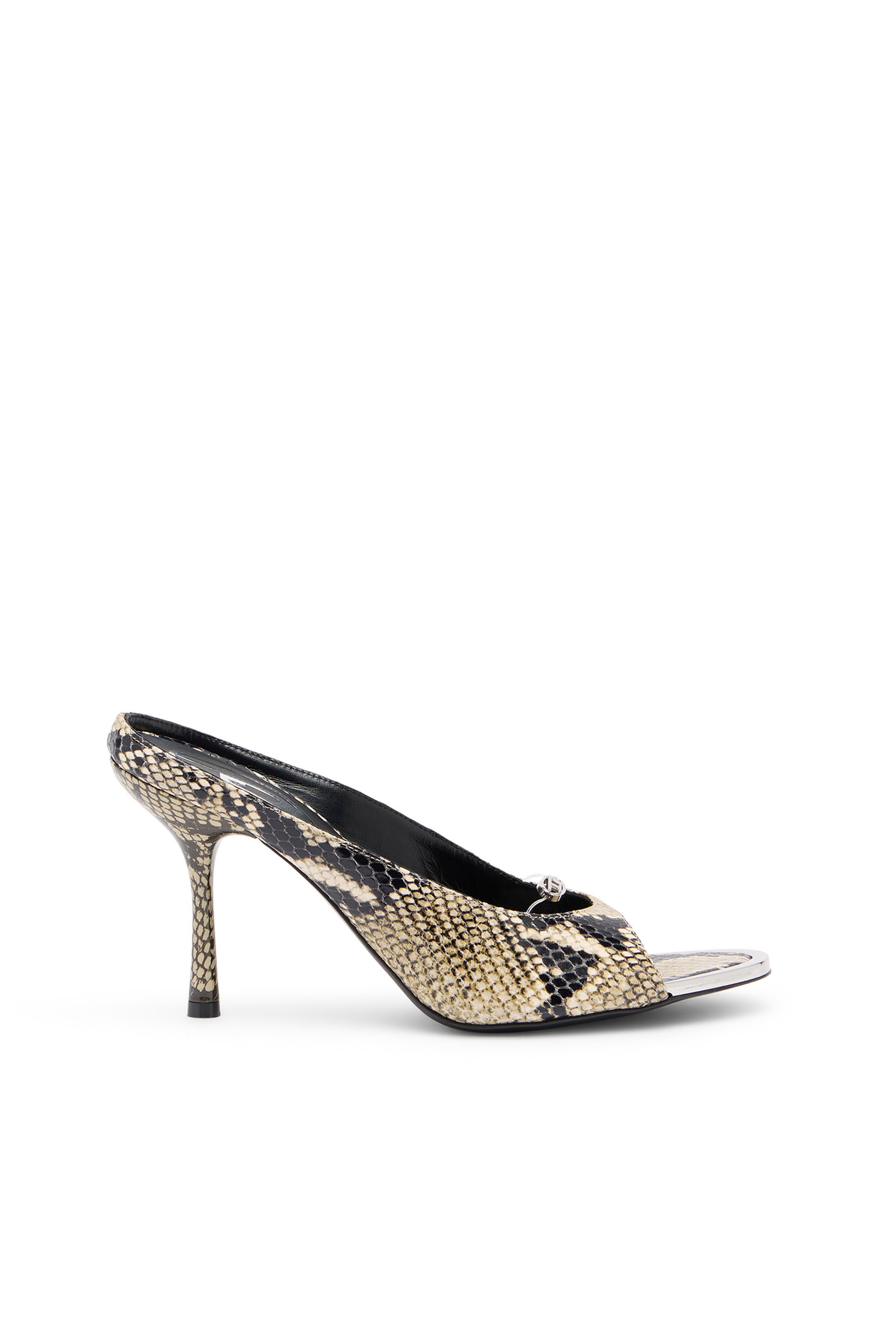 Diesel - D-DIAM'S SA 90, D-Diam&rsquo;s-Mule en cuir huate &agrave; talon haut avec ovale D flottant Femme in ToBeDefined - 1