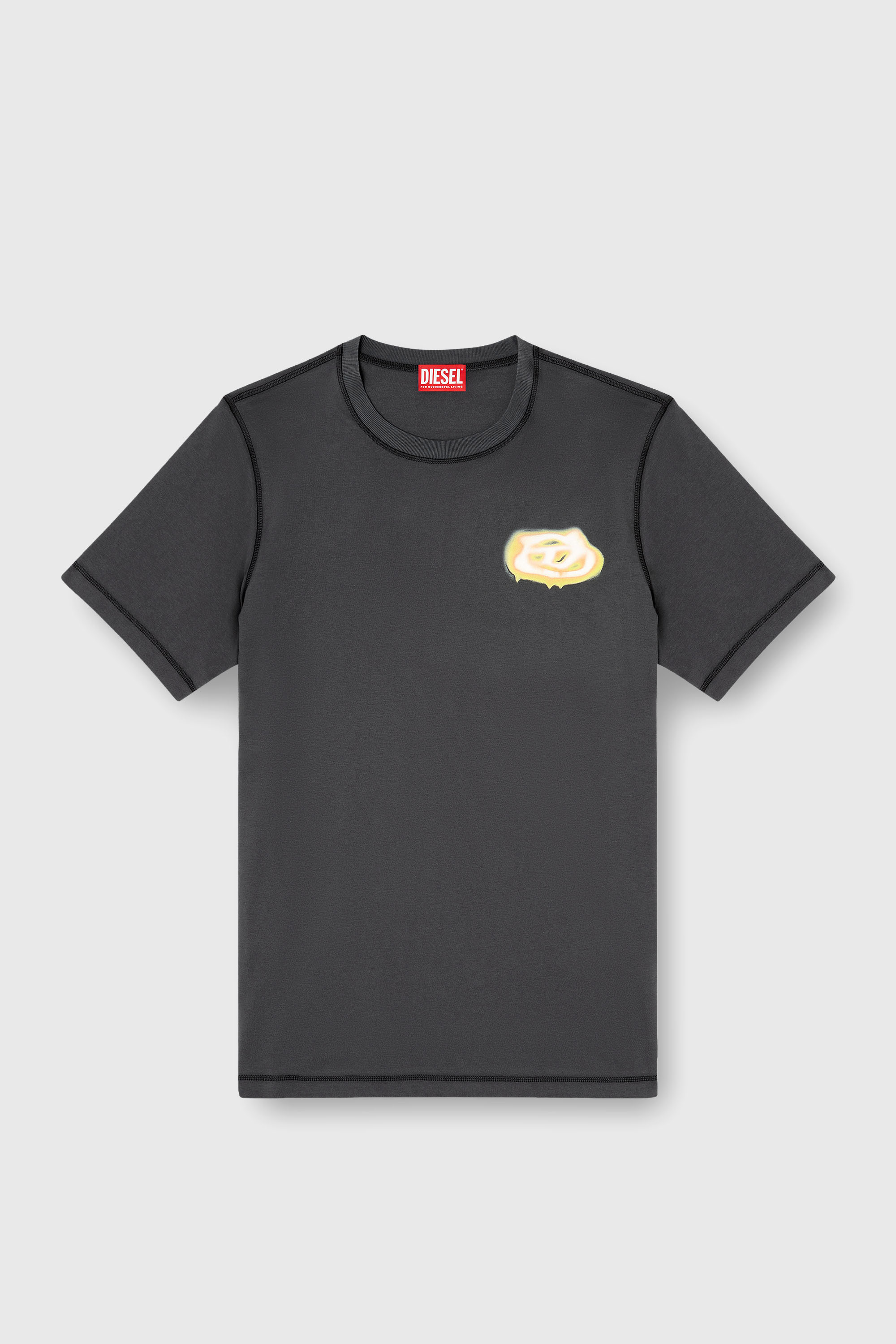 Diesel - T-ADJUST-V7, T-shirt avec logo Oval D Homme in Gris - 2