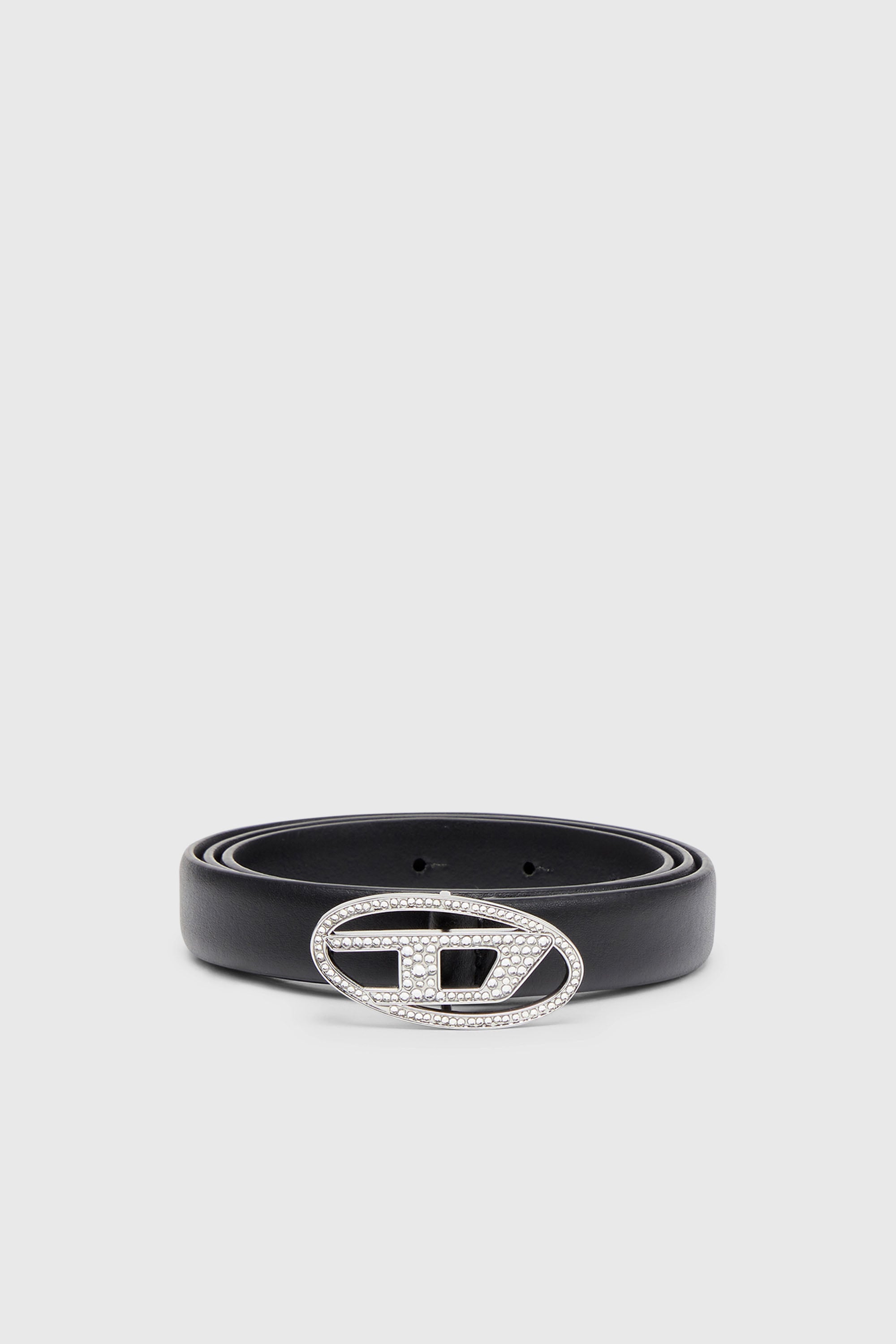 Diesel - B-1DR STRASS 20, Ceinture 1.9 cm fine en cuir avec boucle en cristal Femme in Noir - 1