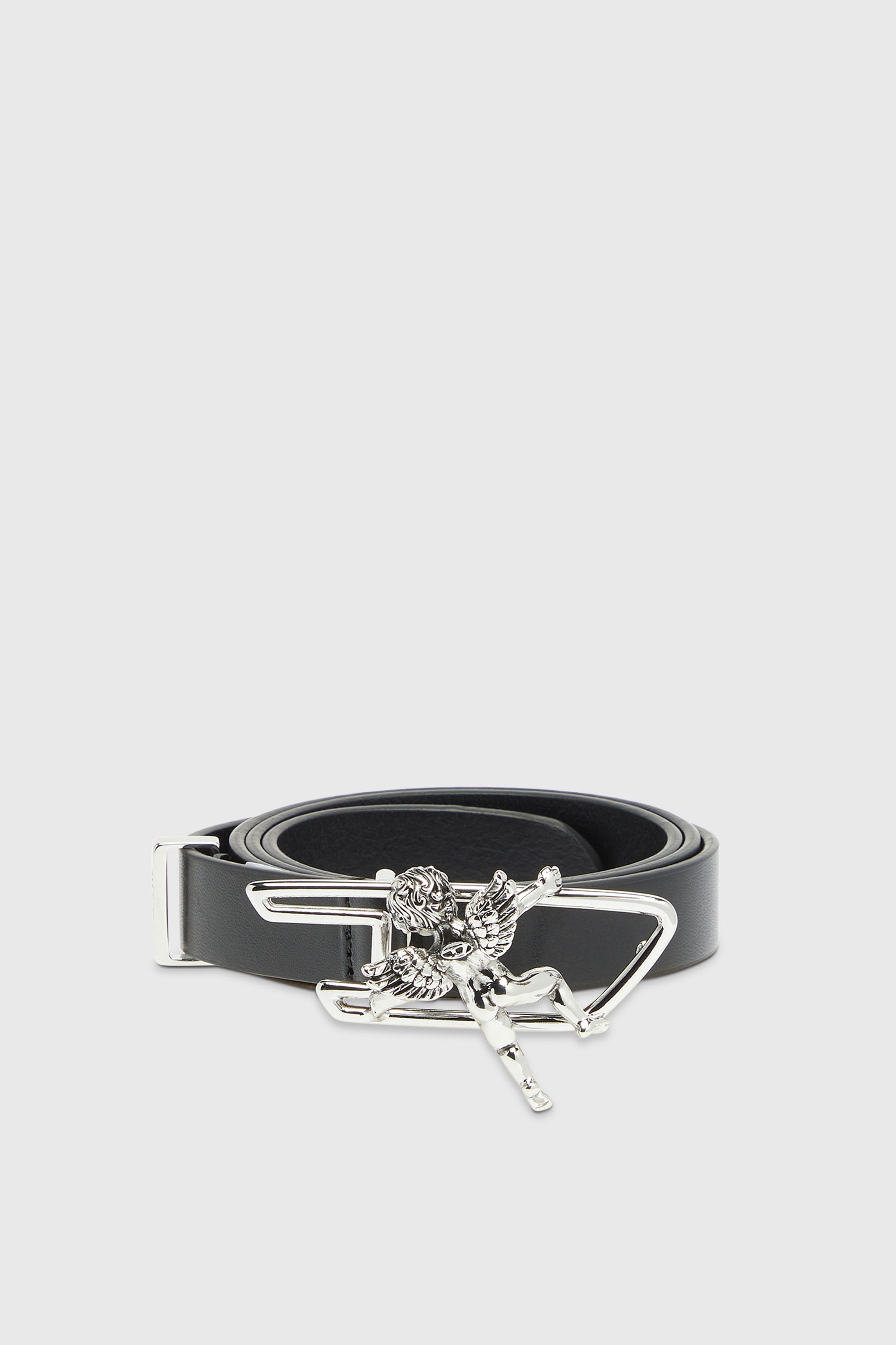 Diesel - B-D LINE W ANGEL 20, Ceinture 2 cm en cuir avec boucle contour ch&eacute;rubin D Femme in Noir - 1