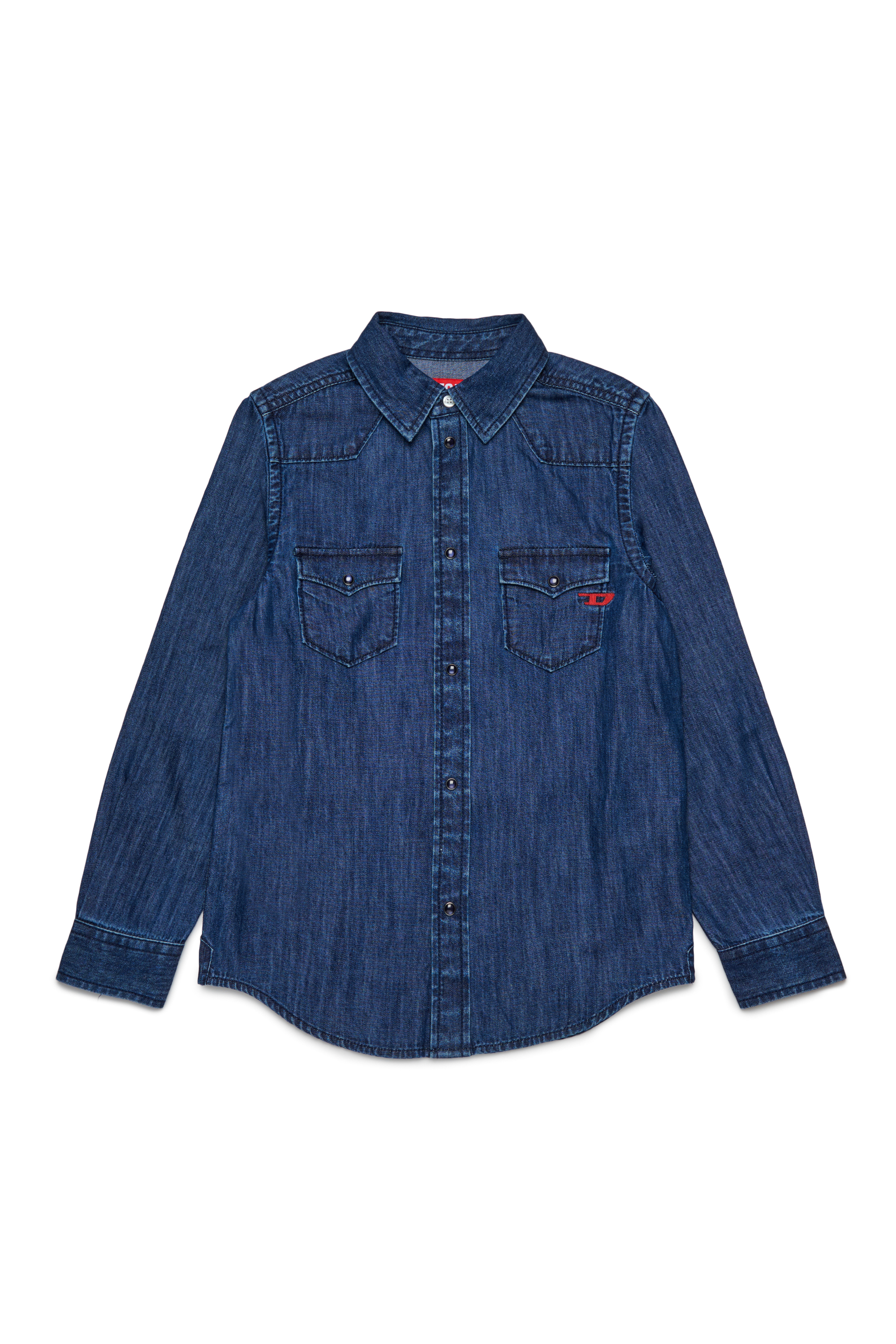 Diesel - CEKO, Chemise en denim avec poche appliquée Homme in Bleu - 1