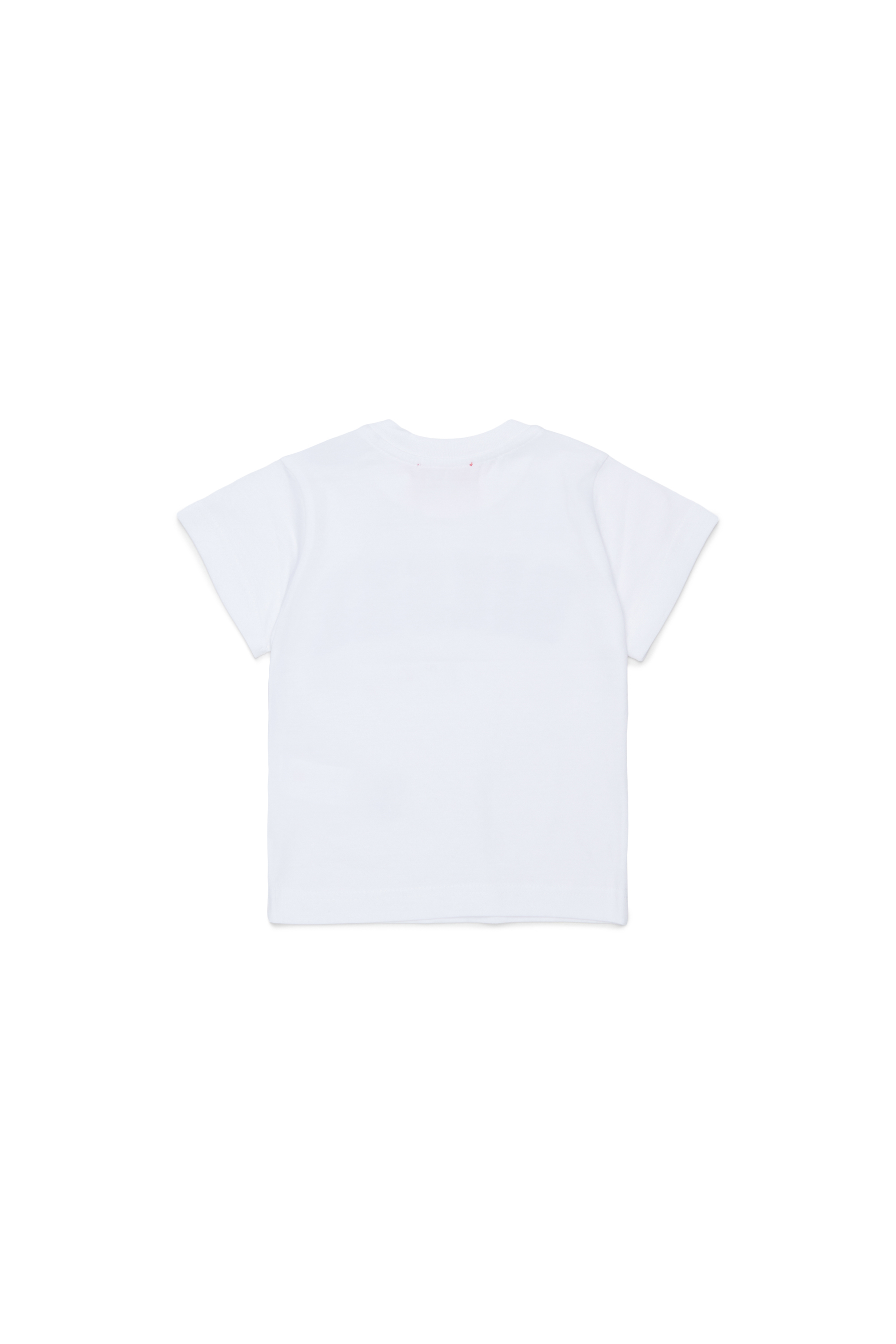 Diesel - TEANSB, Man's Cotton T-shirt with frayed-effect logo in White - 2