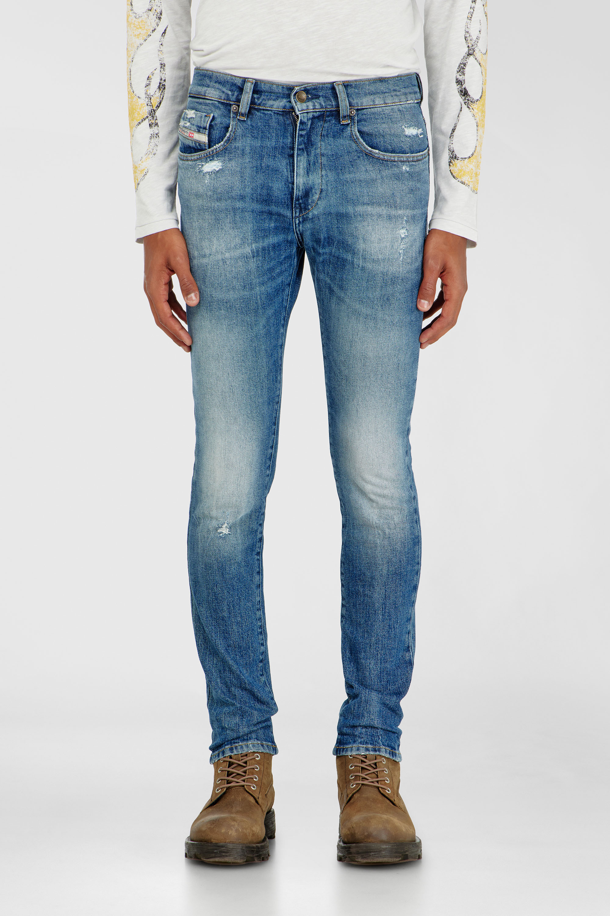 Diesel - Slim Jeans 2019 D-Strukt 0KICR Homme, Bleu moyen - Image 1