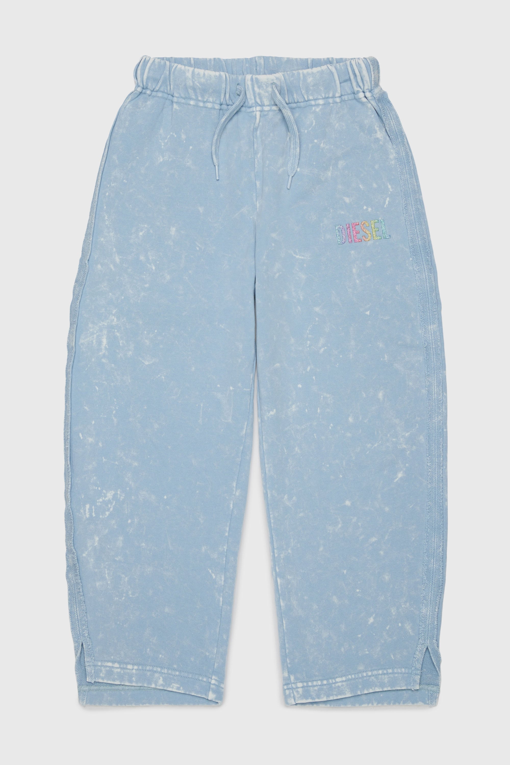 Diesel - PLOXY, Pantalon de surv&ecirc;tement en coton &agrave; effet marbr&eacute; Femme in Bleu - 1