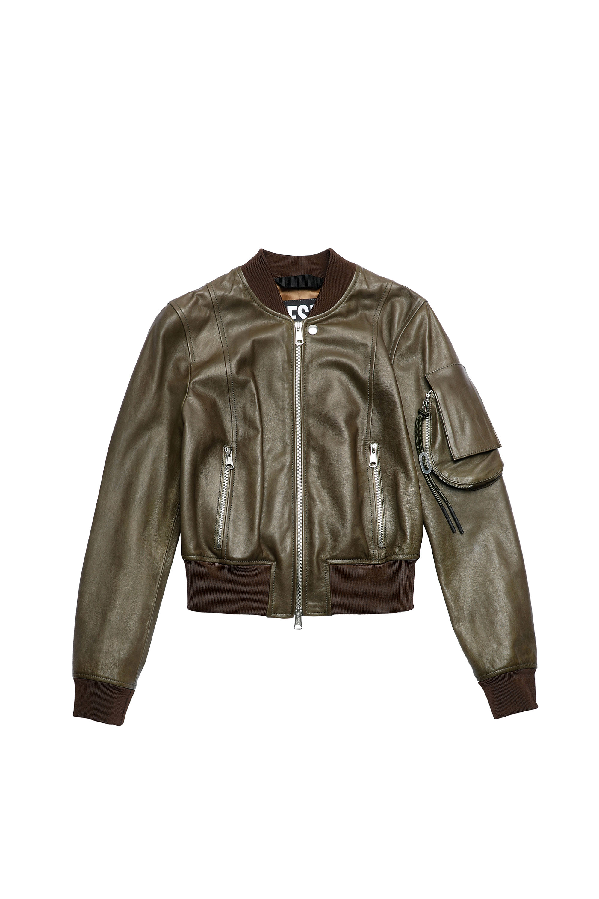 L-ELIA, Vert Olive - Vestes de cuir