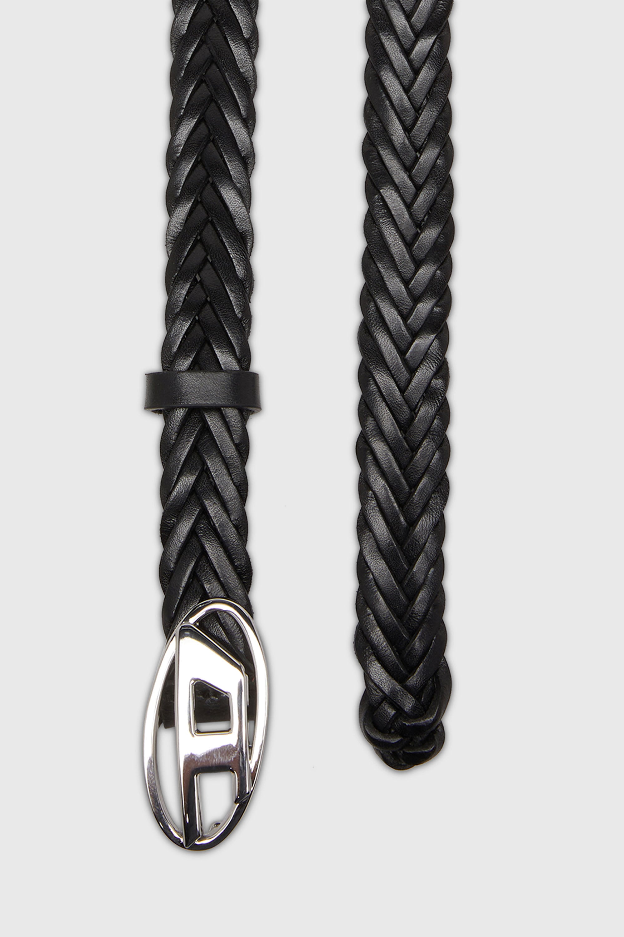 Diesel - B-1DR 20, Ceinture 1.9 cm en cuir tress&eacute; Femme in Noir - 2