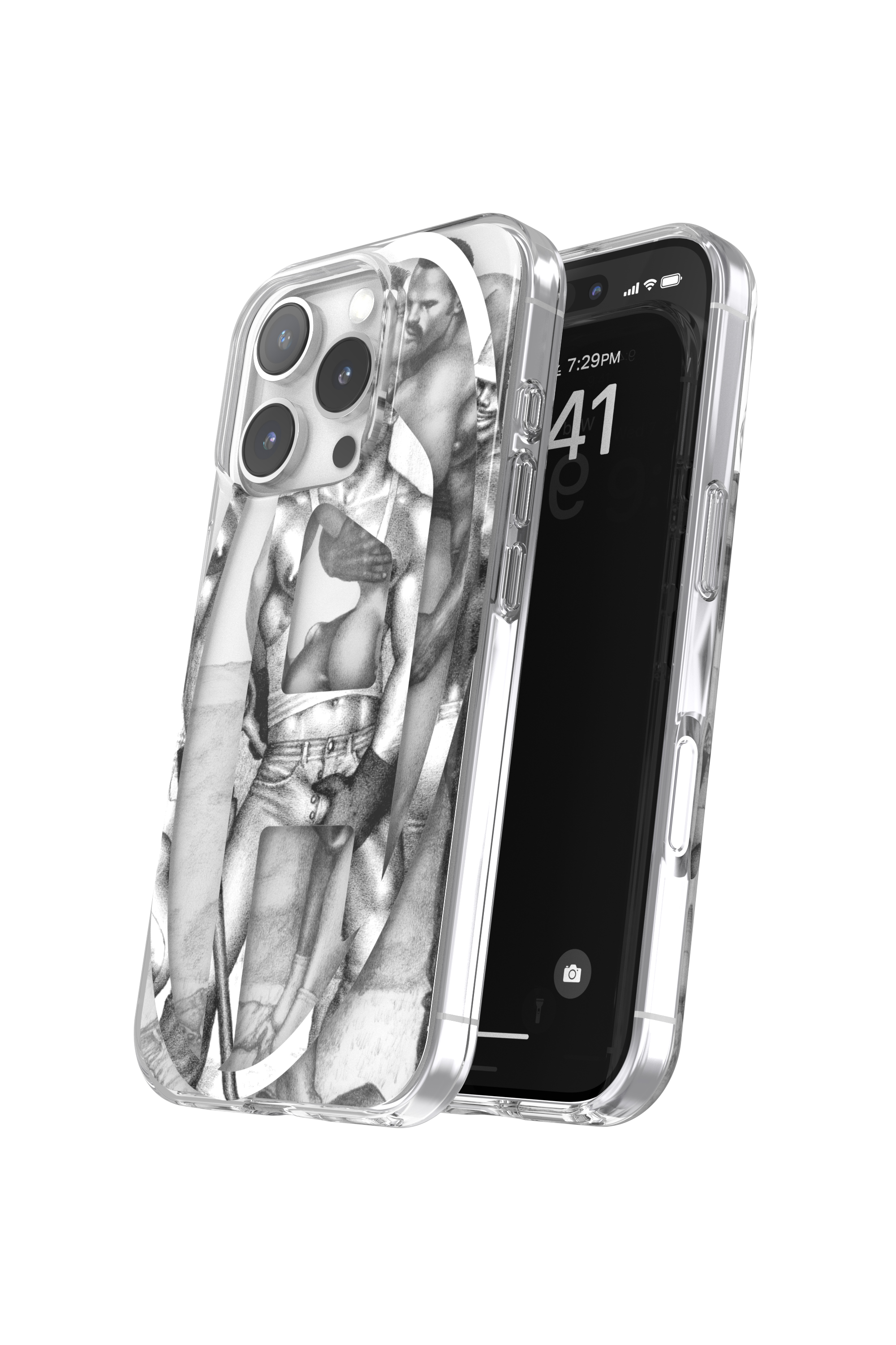 Diesel - 60388 DIESEL TOM OF FINLAND AOP CASE, Coque iPhone 16 Pro ToFF Mixte in Gris - 3