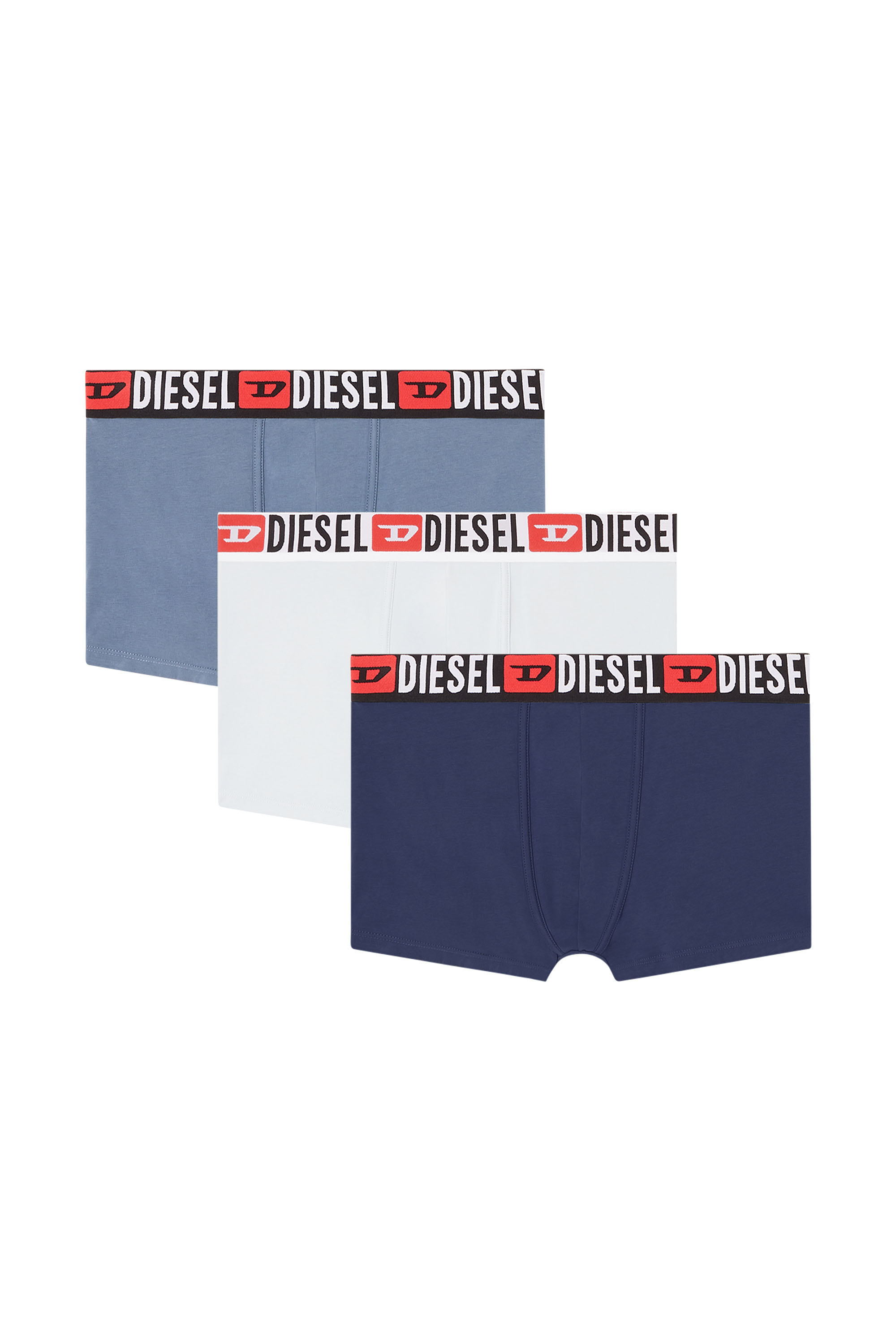 Diesel - UMBX-DAMIENTHREEPACK, Lot de trois boxers avec taille ornée du logo sur toute la surface Homme in Blanc - 2