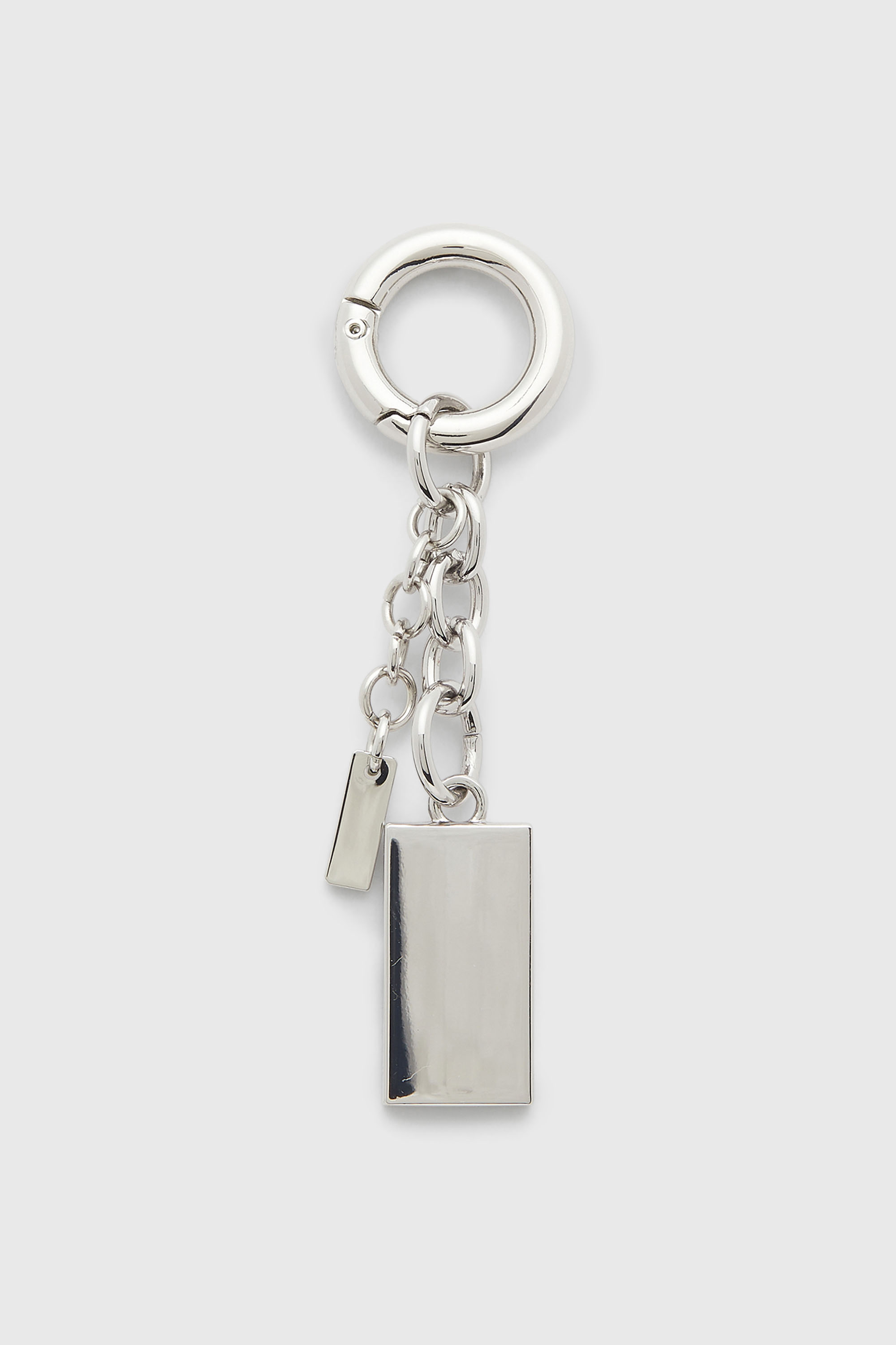 Diesel - CHARM-BISCOTTO, Porte-cl&eacute;s en m&eacute;tal avec pendentif logo Biscotto Femme in Gris argent&eacute; - 2