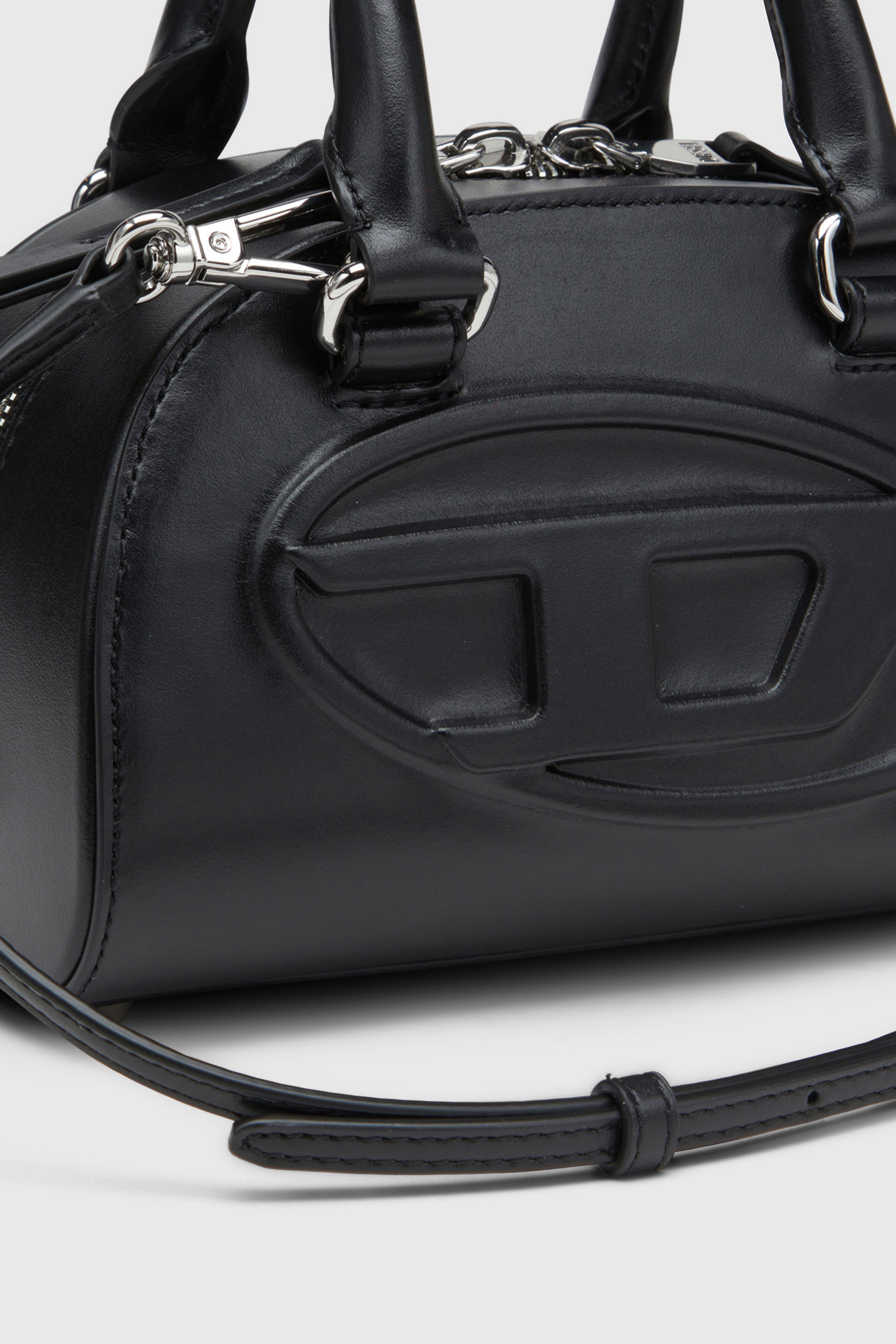 Diesel - 1DR DOME CROSSBODY, 1DR Dome - Petit sac bowling en cuir noir pour femme Femme in Noir - 6