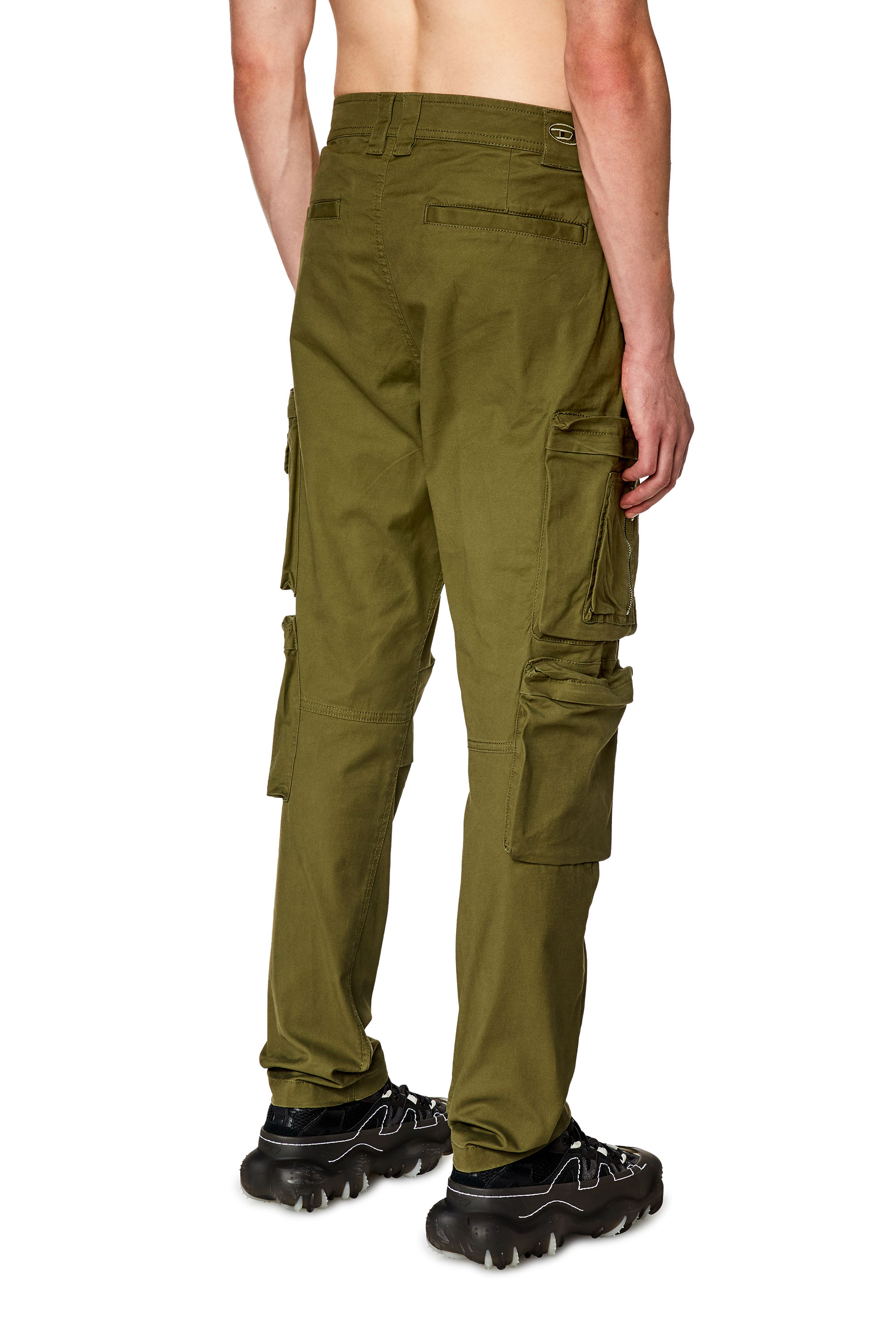 Diesel - P-ARLEM, Man Cargo pants with zip pocket in Green - Image 4