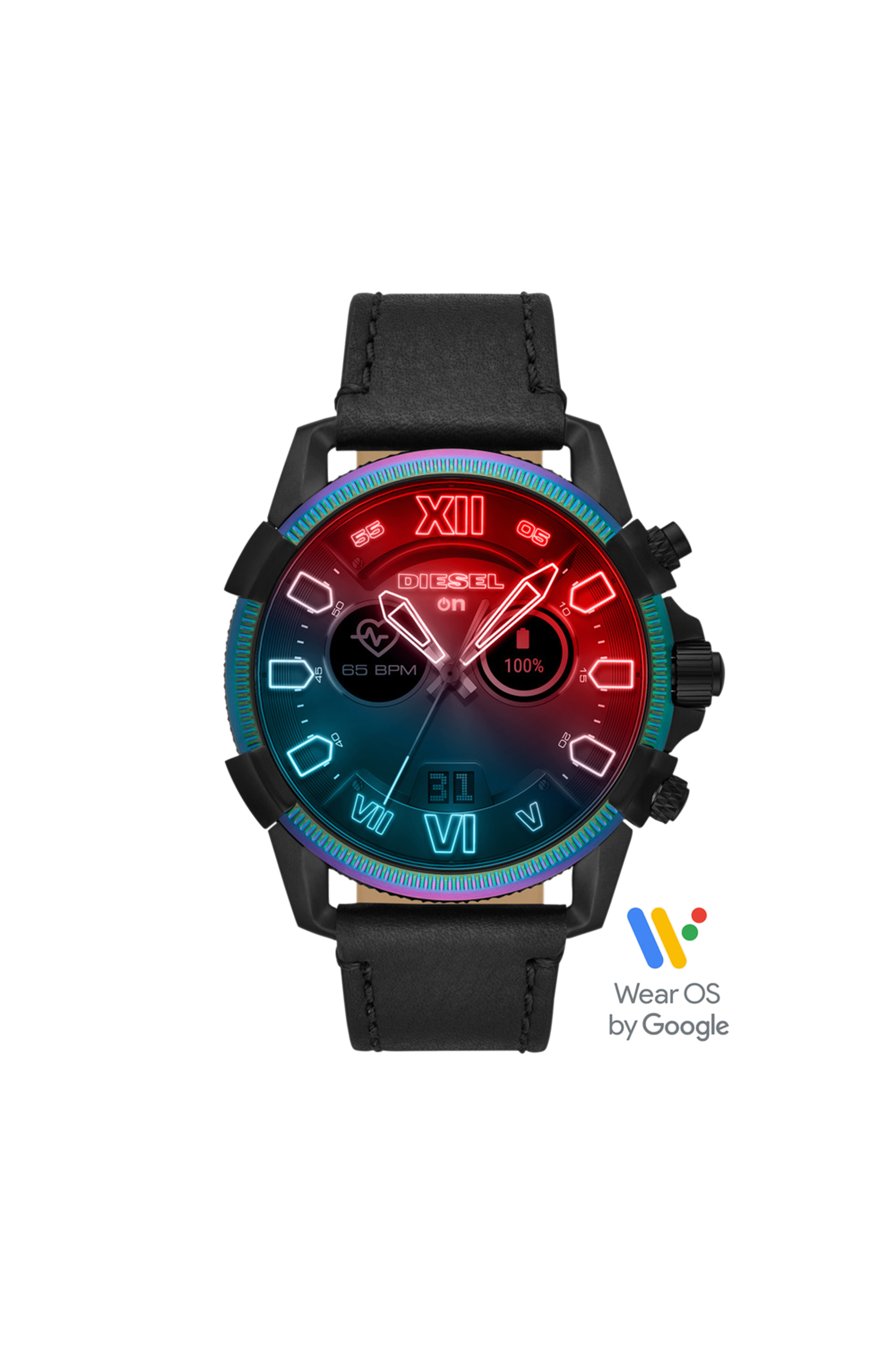 Diesel - DT2013, Montre connectée Full Guard 2.5 en cuir noir Homme in Noir - 1