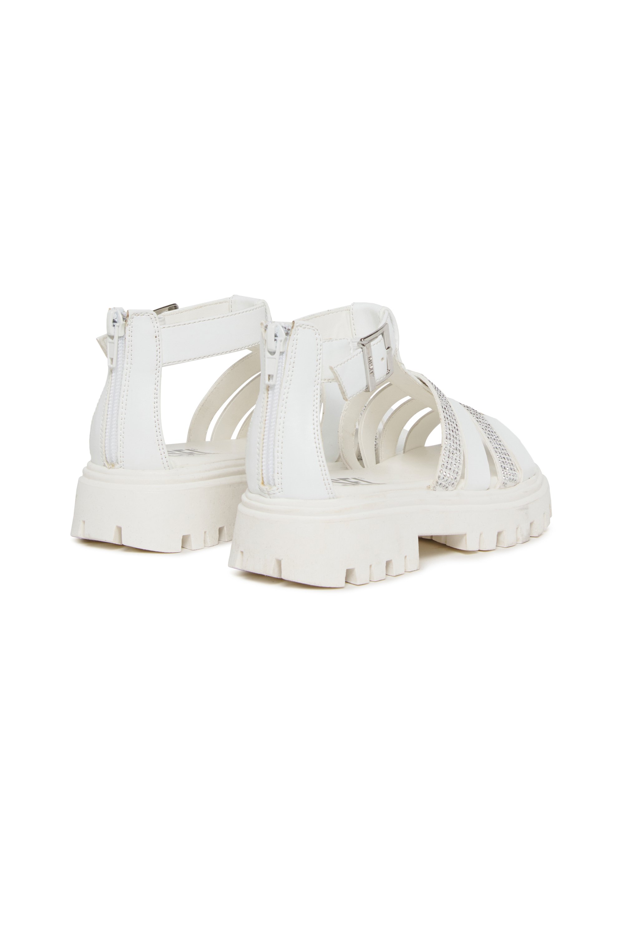 Diesel - D-SANBLIN, Woman's D-SANBLIN-Chunky sandal with rhinestones in White - 3