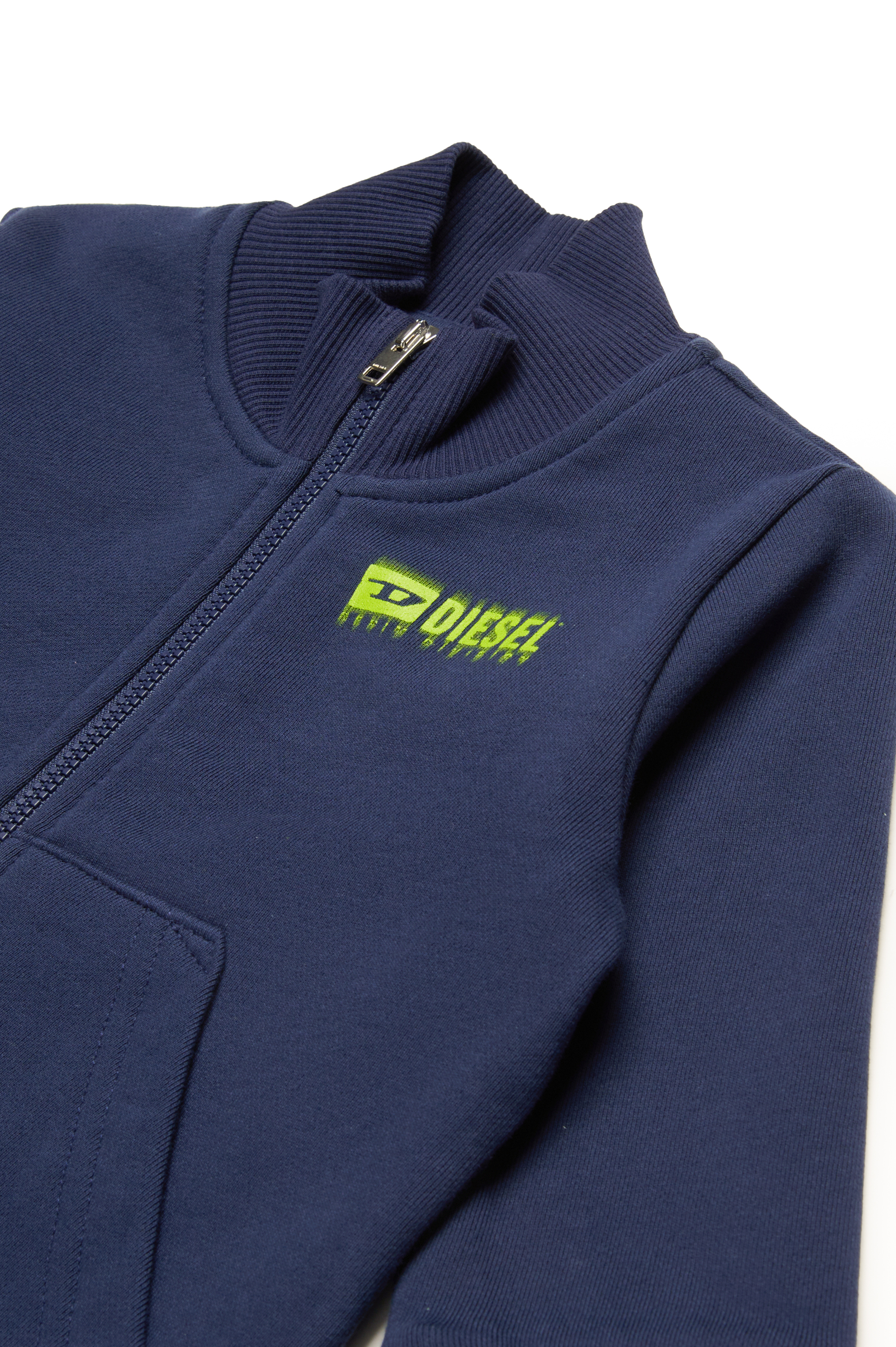 Diesel - SVOUGZIPSYB, Sweat-shirt zipp&eacute; avec logo d&eacute;grad&eacute; Mixte in Bleu - 3