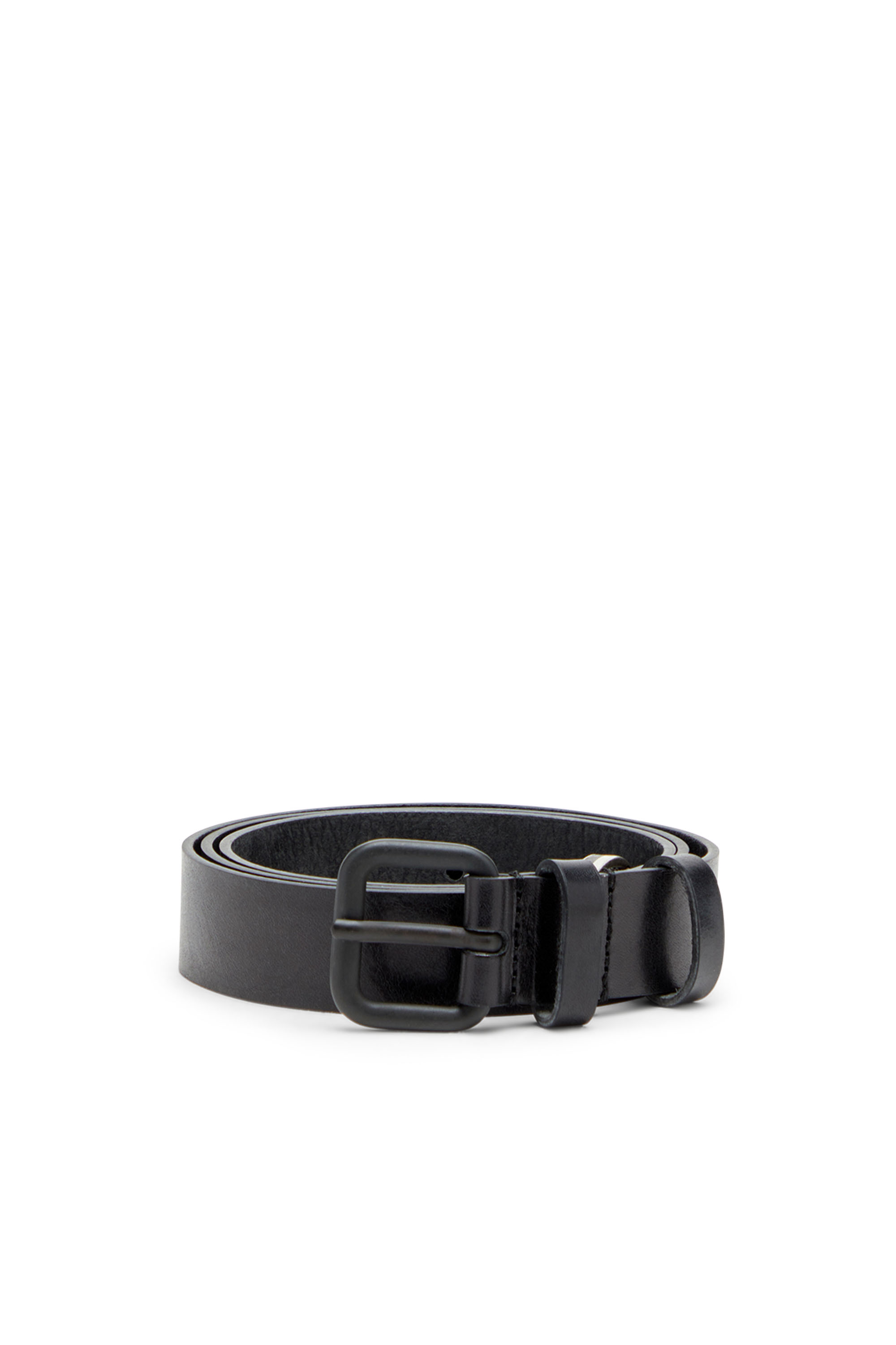 Diesel - B-INLAY, Ceinture en cuir avec logo oval D Mixte in Noir - 1