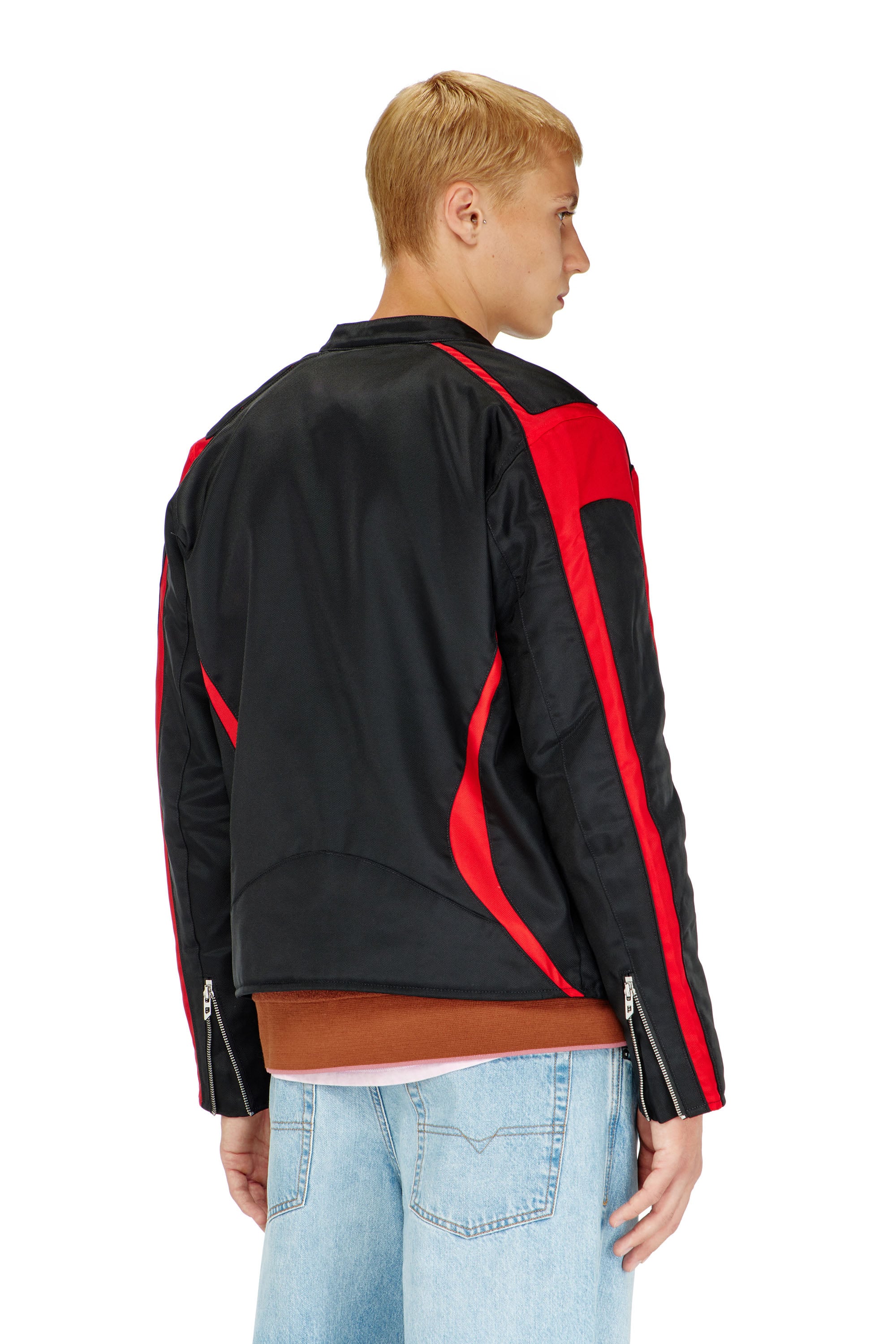 Diesel - J-ADAM-PDAI, Veste biker en toile &agrave; blocs de couleur Homme in Polychrome - 4