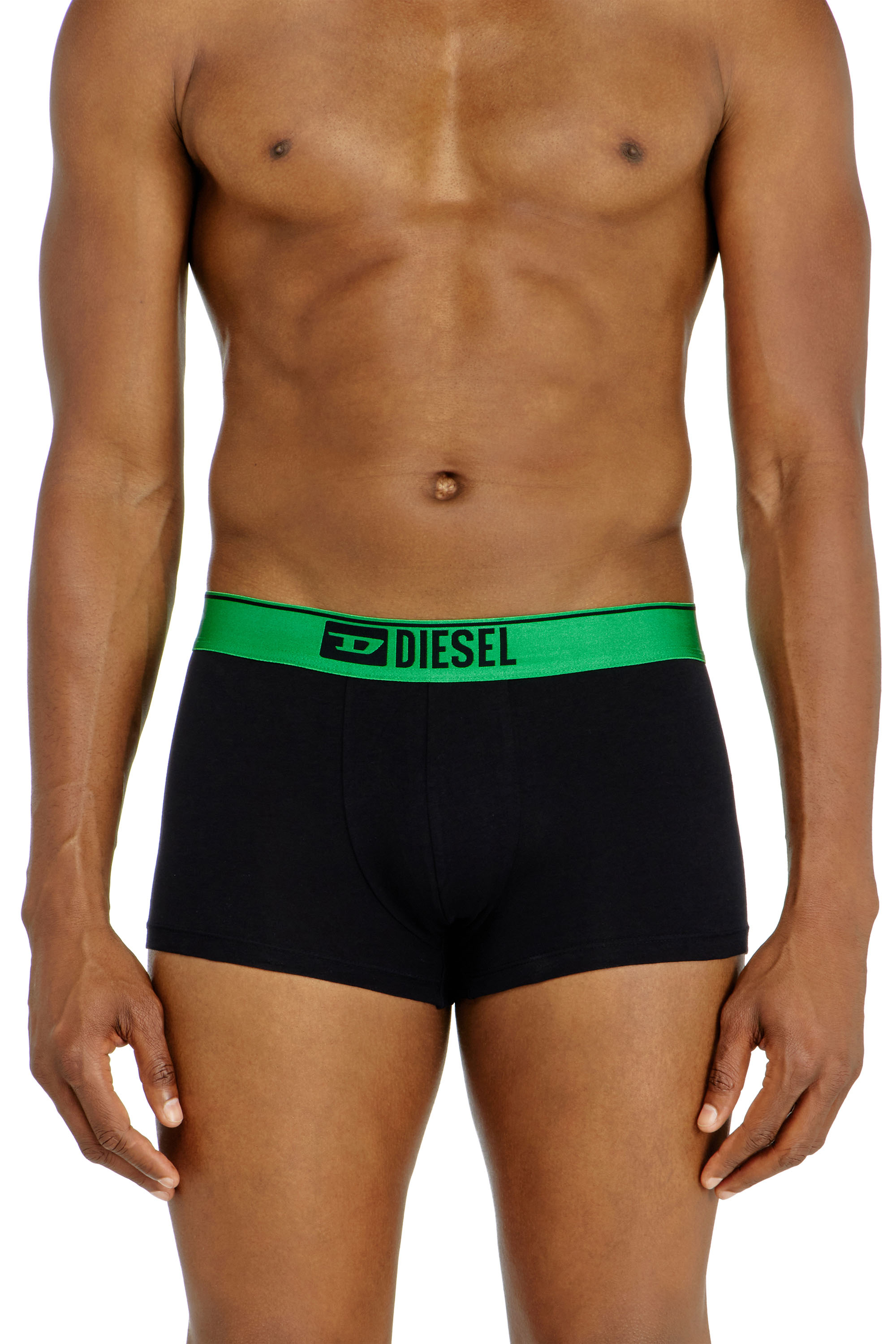 Diesel - DAMIEN-GFT-3PACK, Lot de trois boxers avec ceinture m&eacute;tallis&eacute;e Homme in Noir - 3
