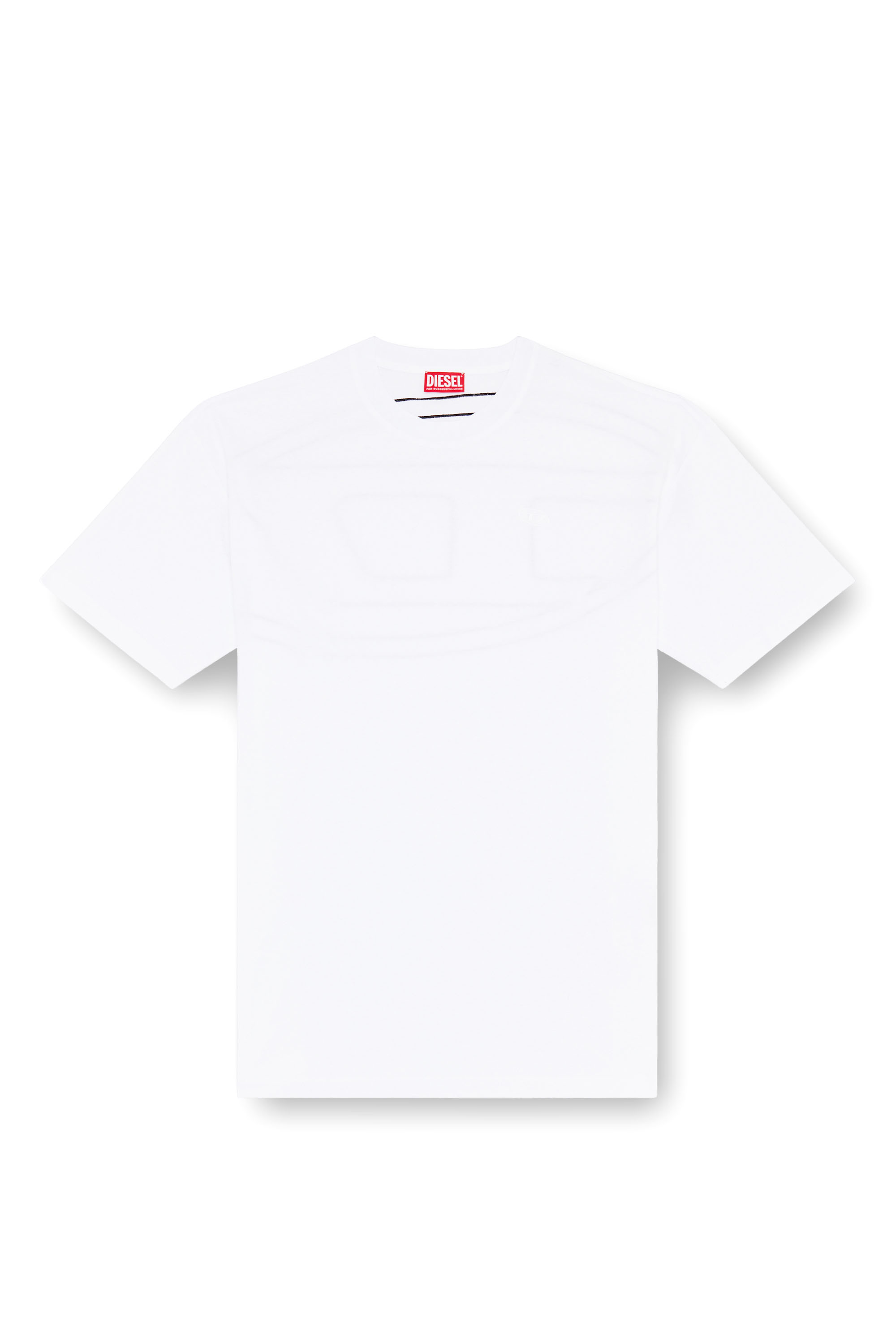 Diesel - T-BOGGY-MEGOVAL-D, T-shirt avec maxi oval D brod&eacute; Homme in Blanc - 2