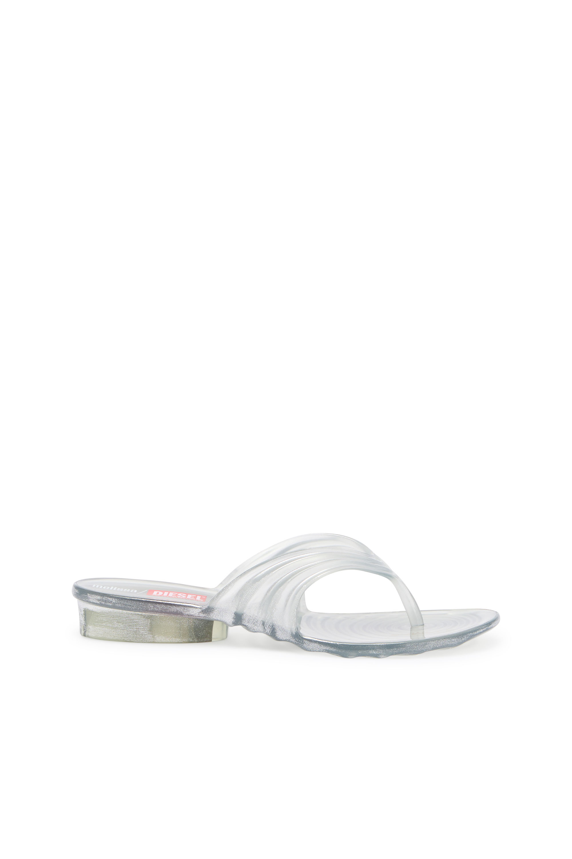 Diesel - MELISSA QUANTUM THONG, Tong sculpturale en Melflex&reg; Femme in Gris argent&eacute; - 1