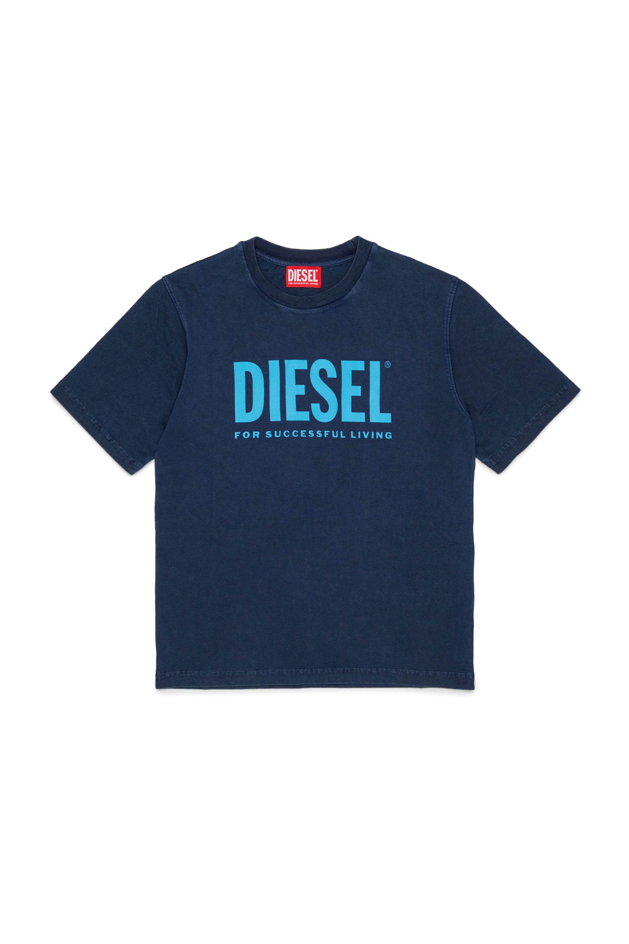 Diesel - TISEL OVER, T-shirt en coton avec logo maxi imprim&eacute; Homme in Bleu - 1
