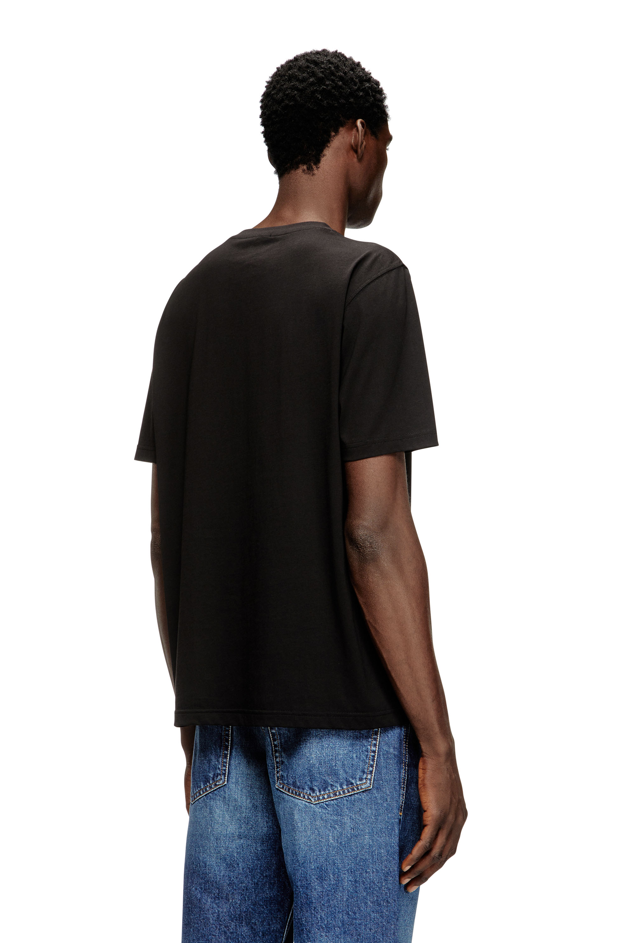 Diesel - T-ADJUST-V6, T-shirt avec micro logo métallique Homme in Noir - 4