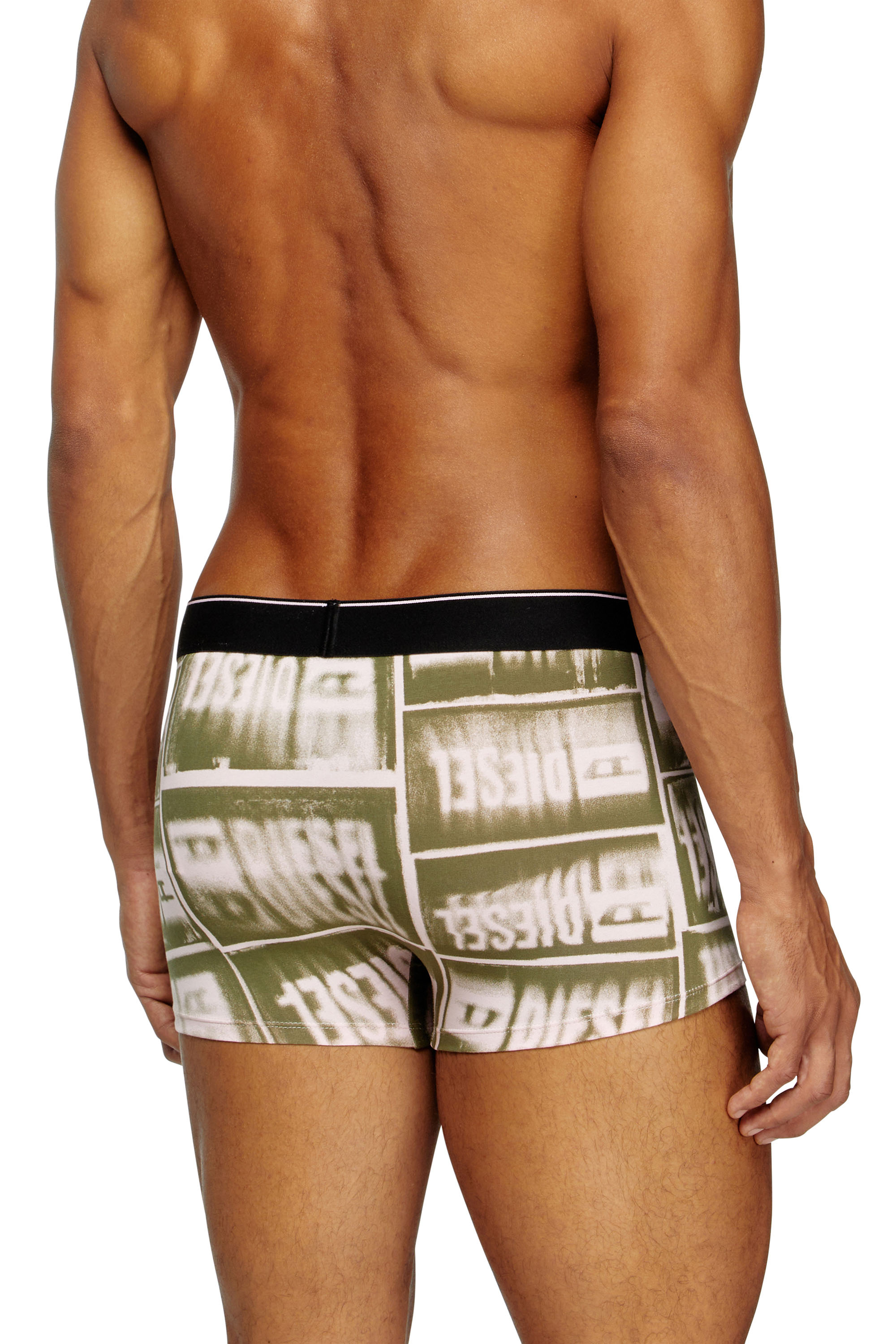 Diesel - DAMIEN-D-BOX, Boxer avec imprimé à logo délavé Homme in Vert - 4