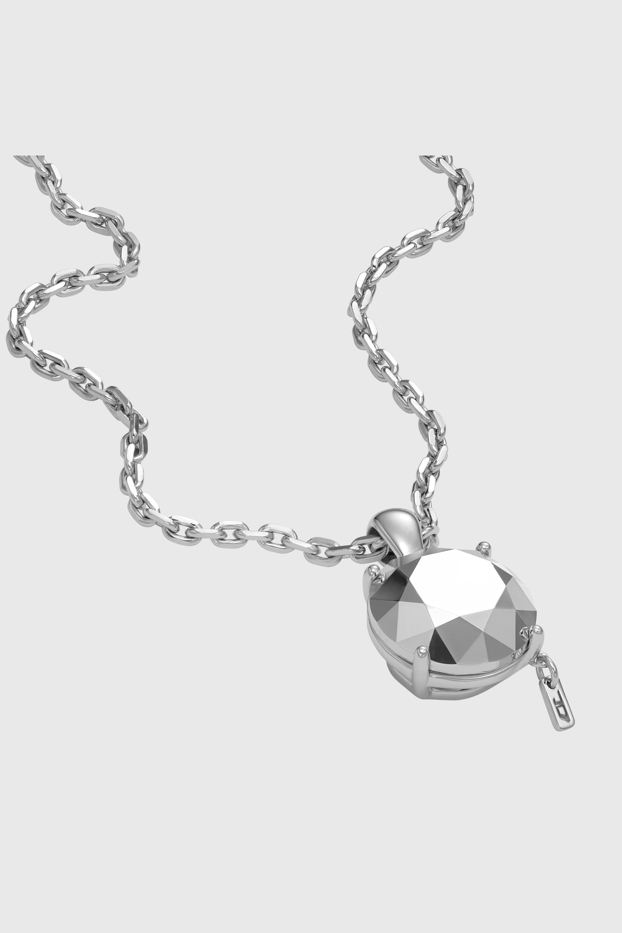 Diesel - DL1355040 STERLING SILVER JEWEL, Collier en argent sterling taille diamant Mixte in Gris argent&eacute; - 2