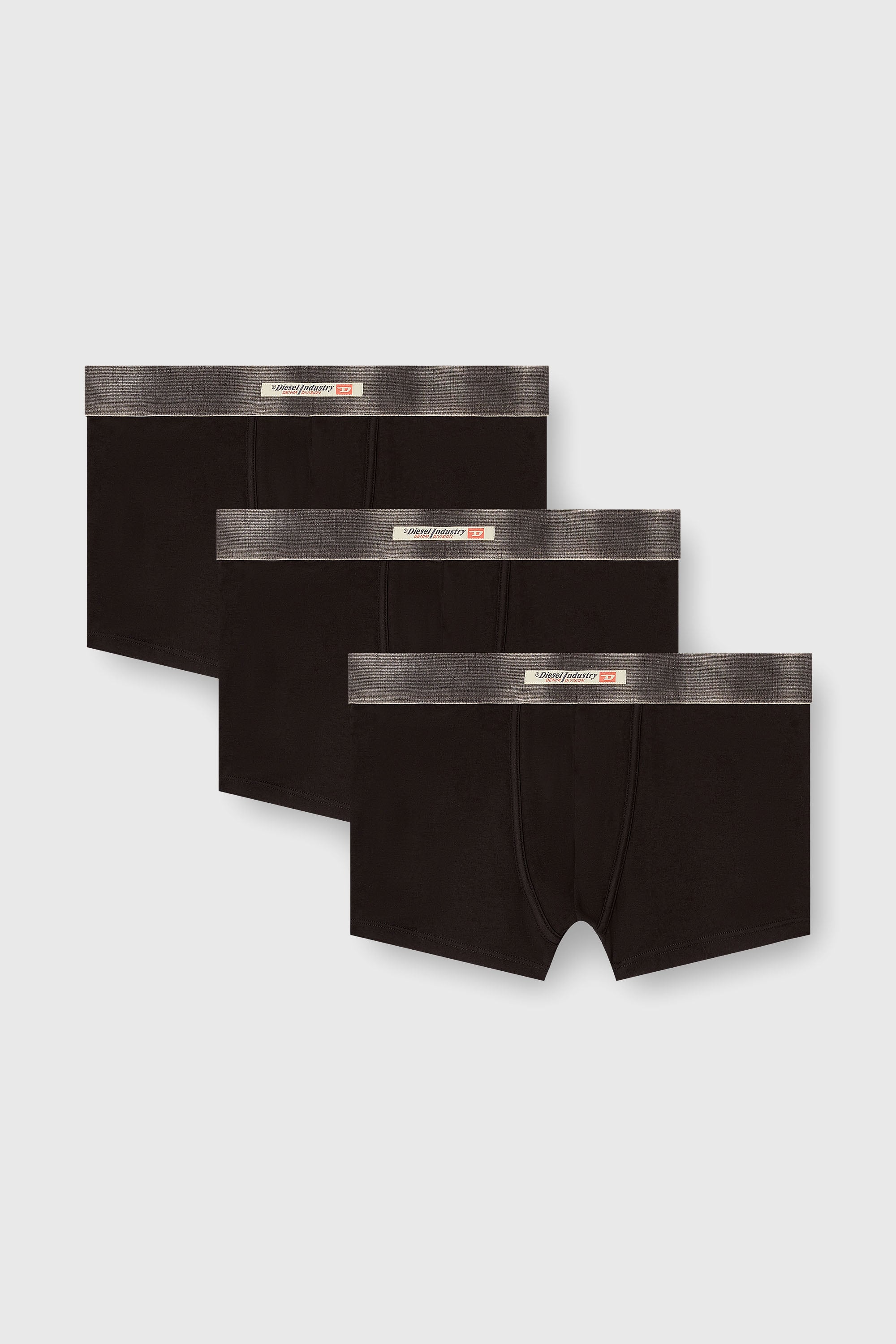 Diesel - DAMIEN-DNM-3PACK, Lot de trois boxers en coton stretch avec ceinture en satin Homme in Noir - 1