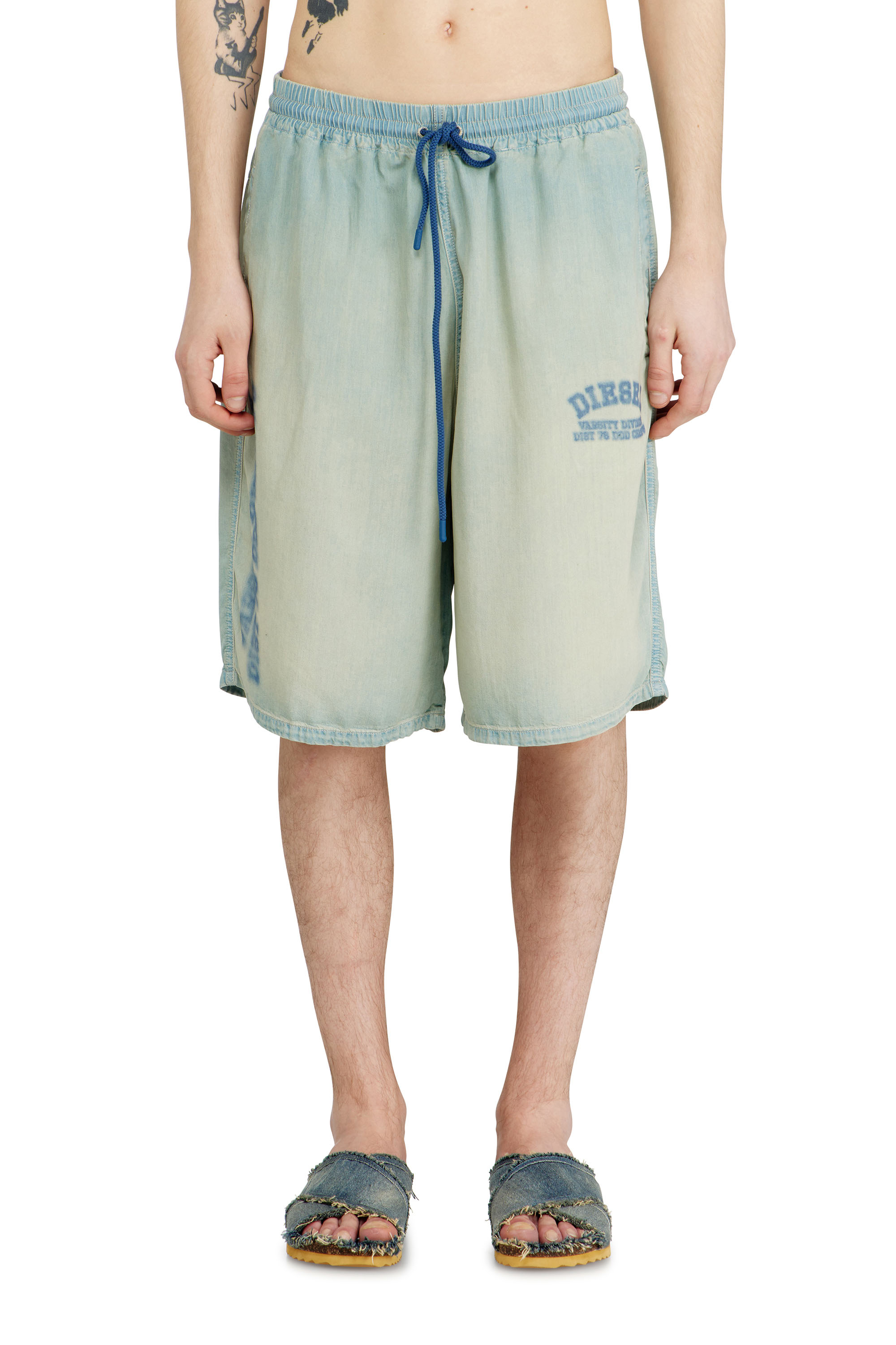 Diesel - D-ENIMOS-SHORT-S2, Short en denim fluide &agrave; effet sali Mixte in ToBeDefined - 1