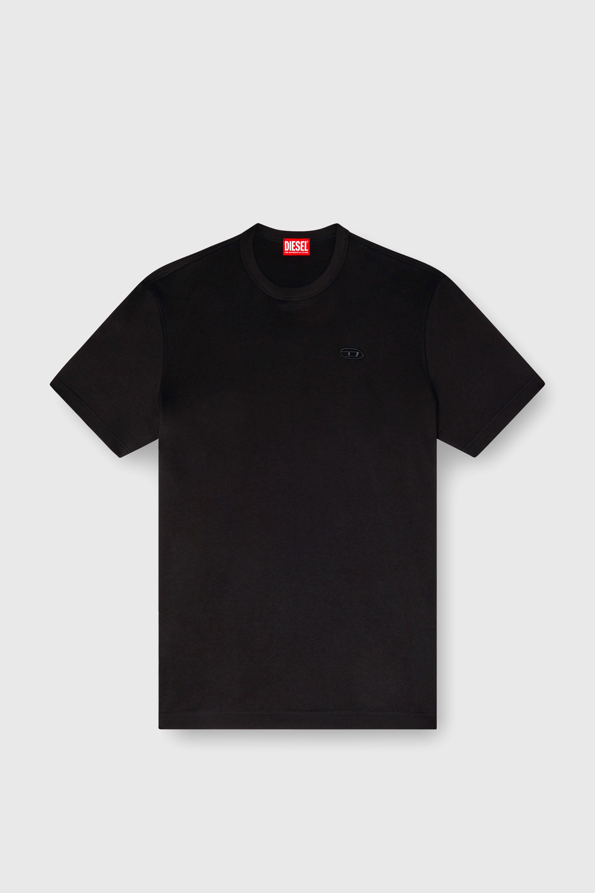 Diesel - T-ADJUST-SLITS-R17, T-shirt avec broderie &agrave; logo ton sur ton Homme in Noir - 2