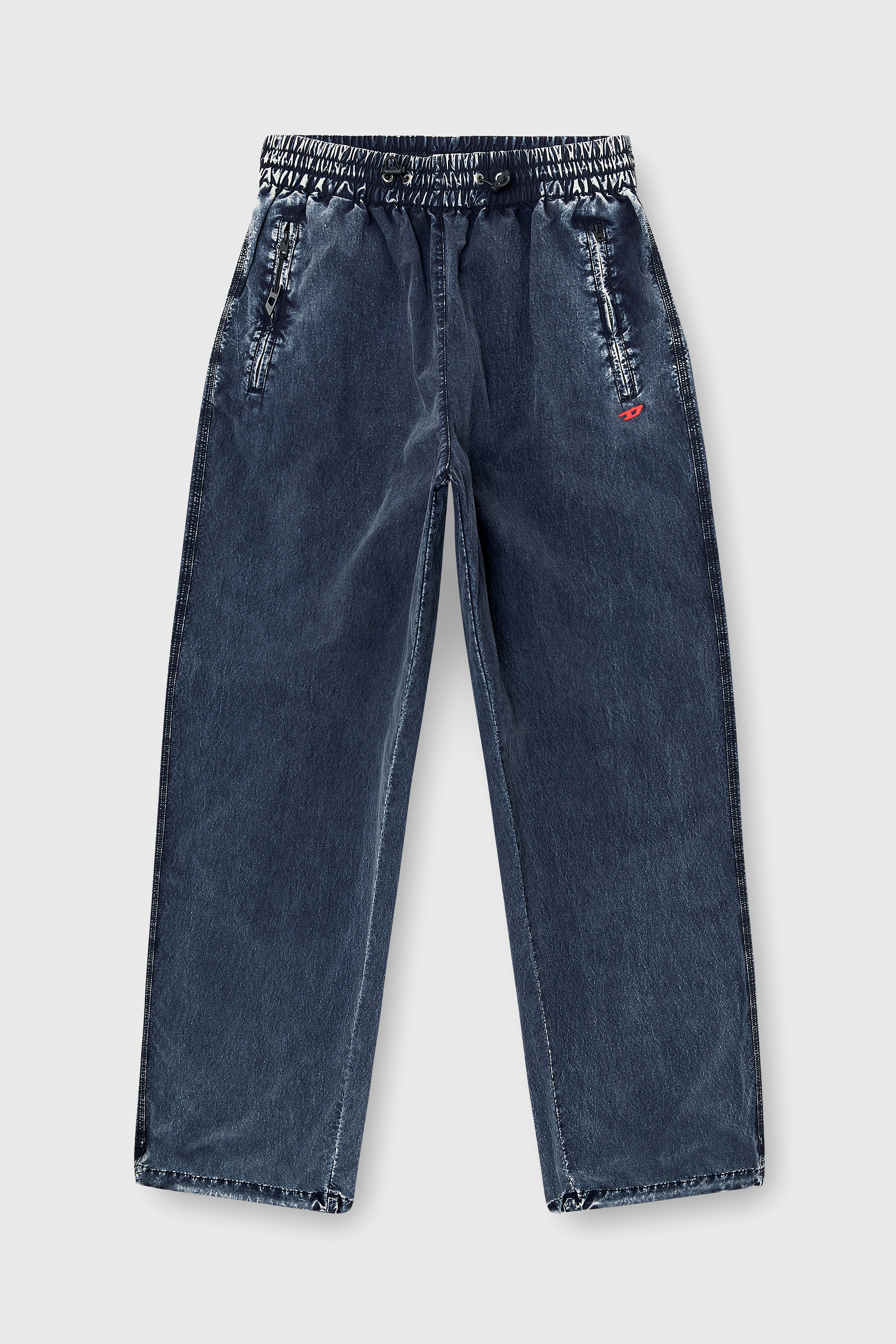 Diesel - P-APYRI, Pantalon acid-wash en nylon Taslan Femme in Bleu - 2