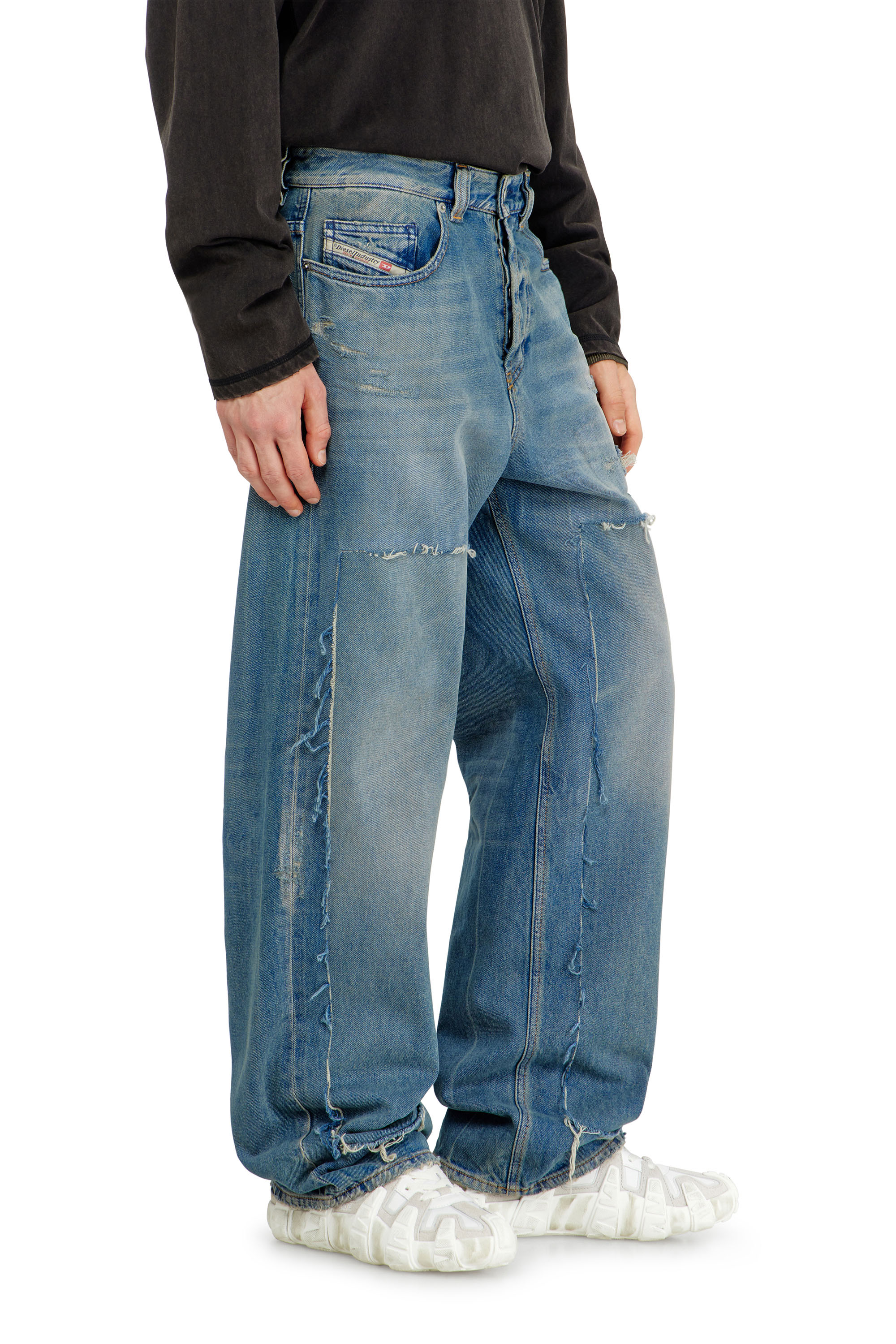 Diesel - Relaxed Jeans 2001 D-Macro 09N27 Homme, Bleu moyen - Image 7