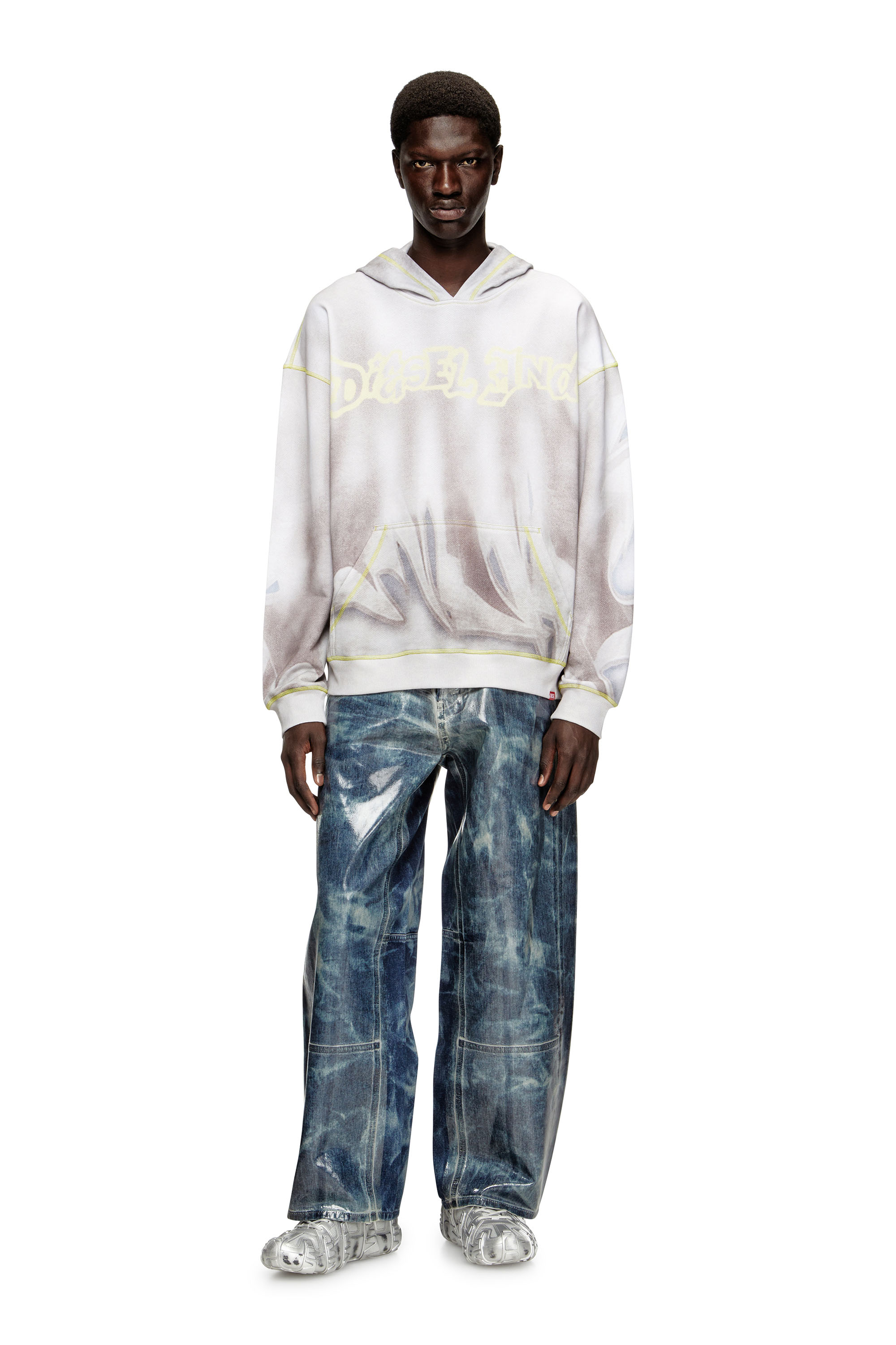 Diesel - S-BOXT-HOOD-SHOW, Sweat-shirt à capuche avec imprimé graffiti Homme in Gris - 1