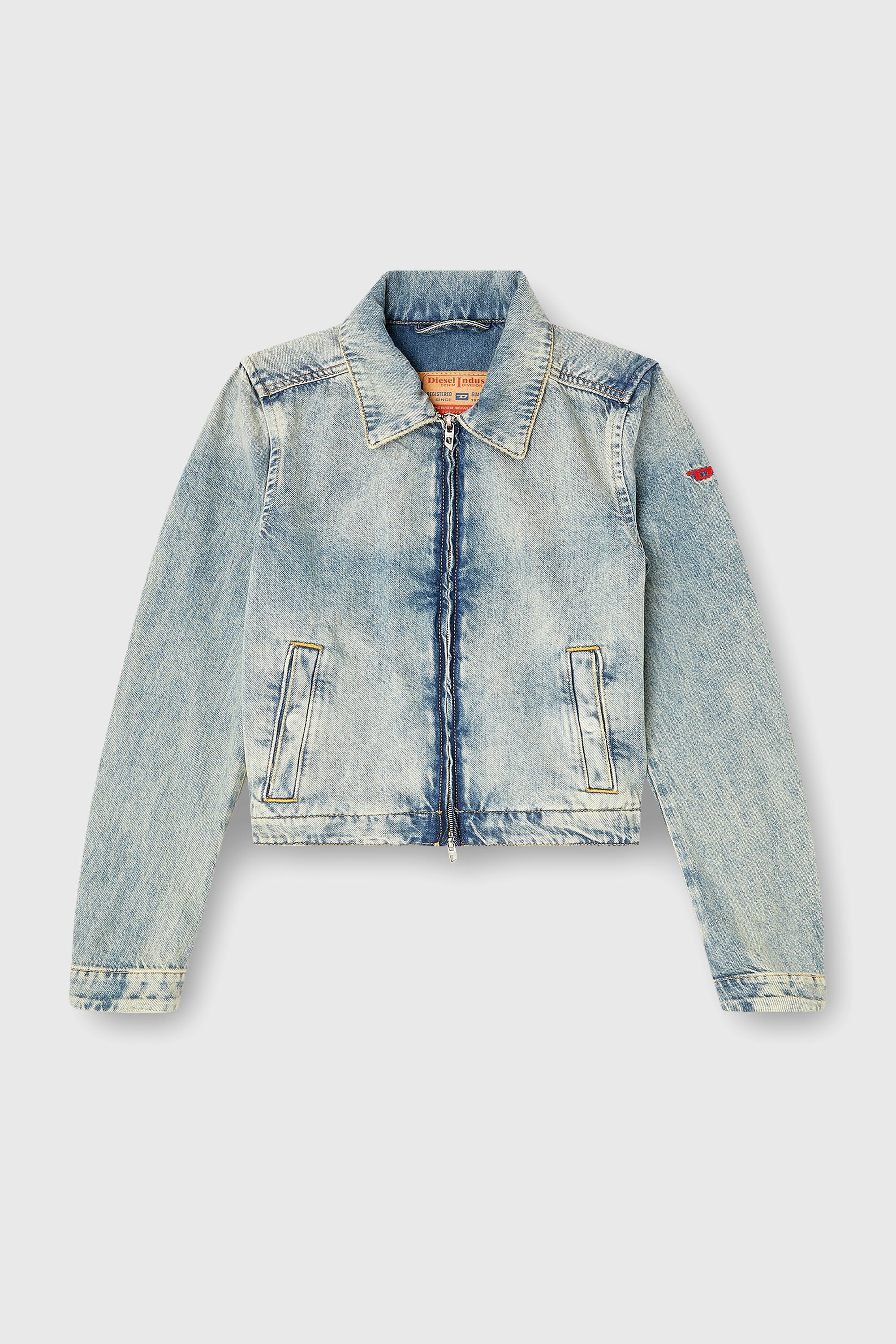 Diesel - DE-CORB, Veste en denim fluide effet sali Femme in Bleu - 2
