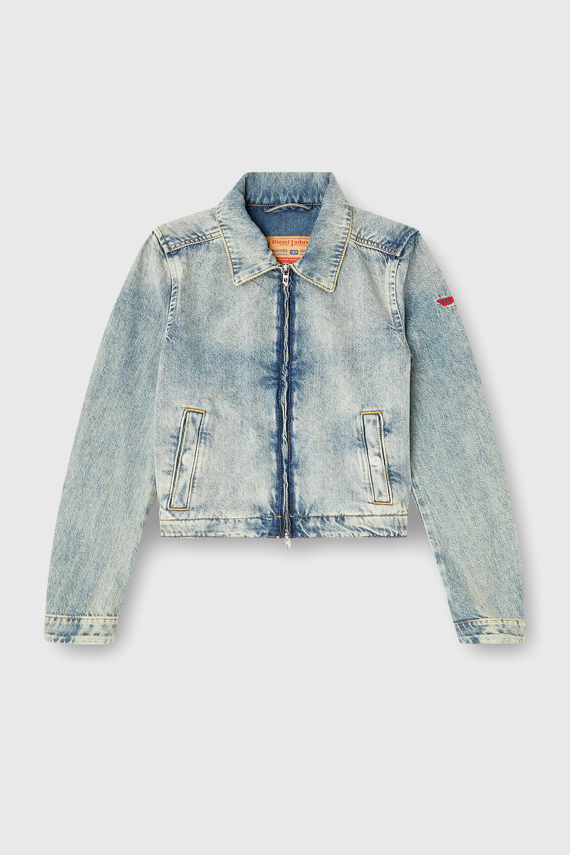 Diesel - DE-CORB, Veste en denim fluide effet sali Femme in Bleu - 2