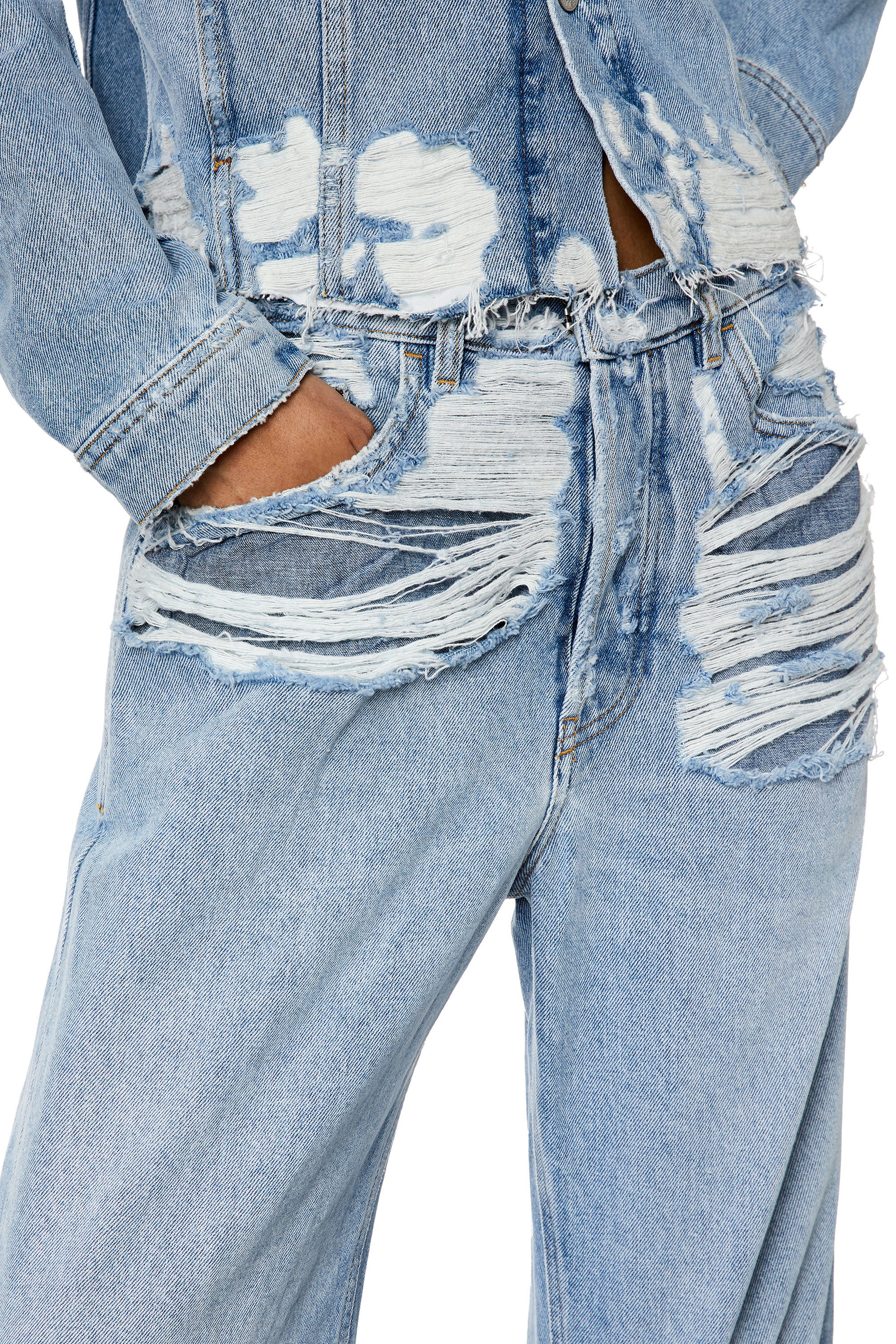 Diesel - Straight Jeans D-Ark 007S3, Bleu Clair - Image 4