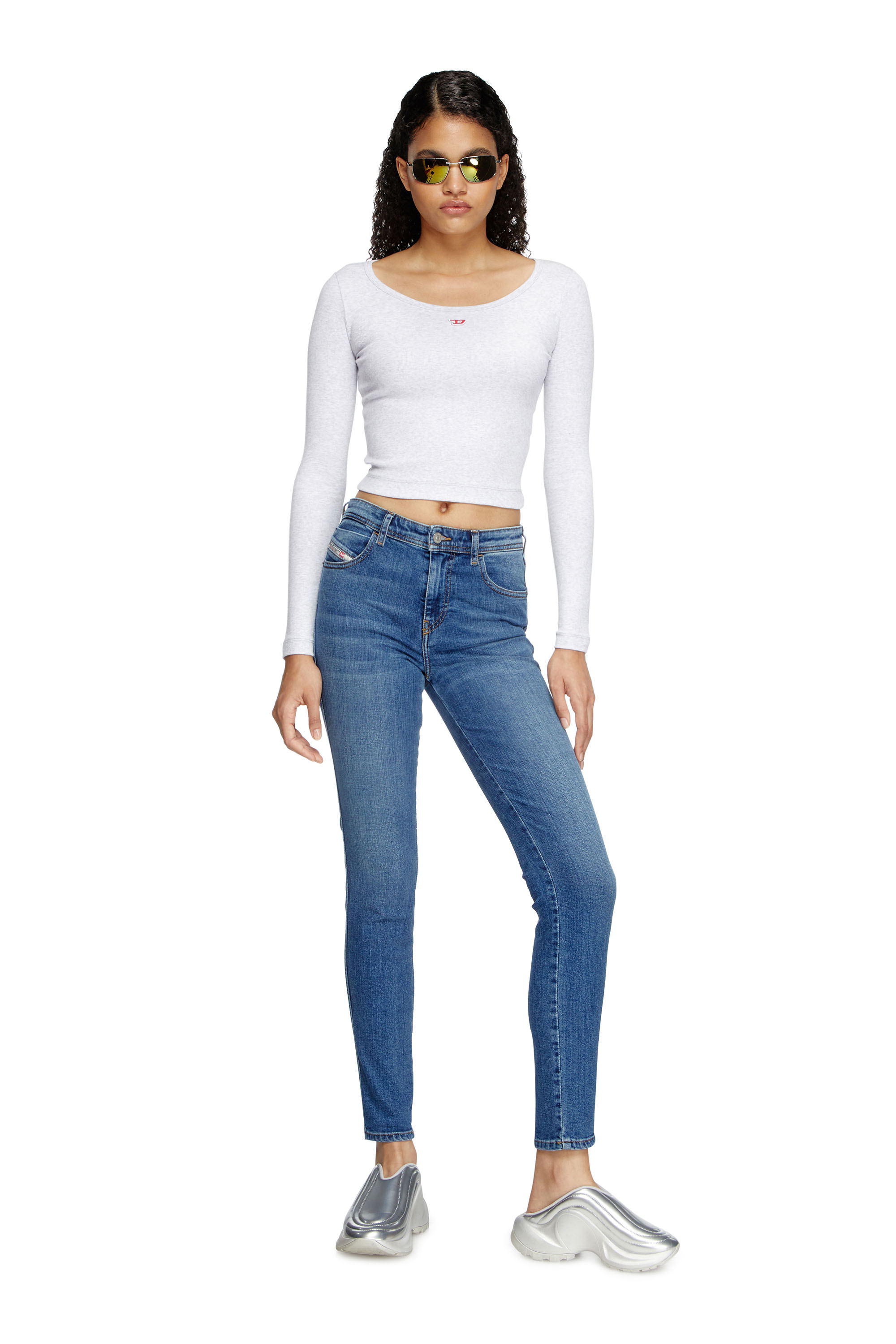 Diesel - Skinny Jeans 2015 Babhila 09L02 Femme, Bleu moyen - Image 1