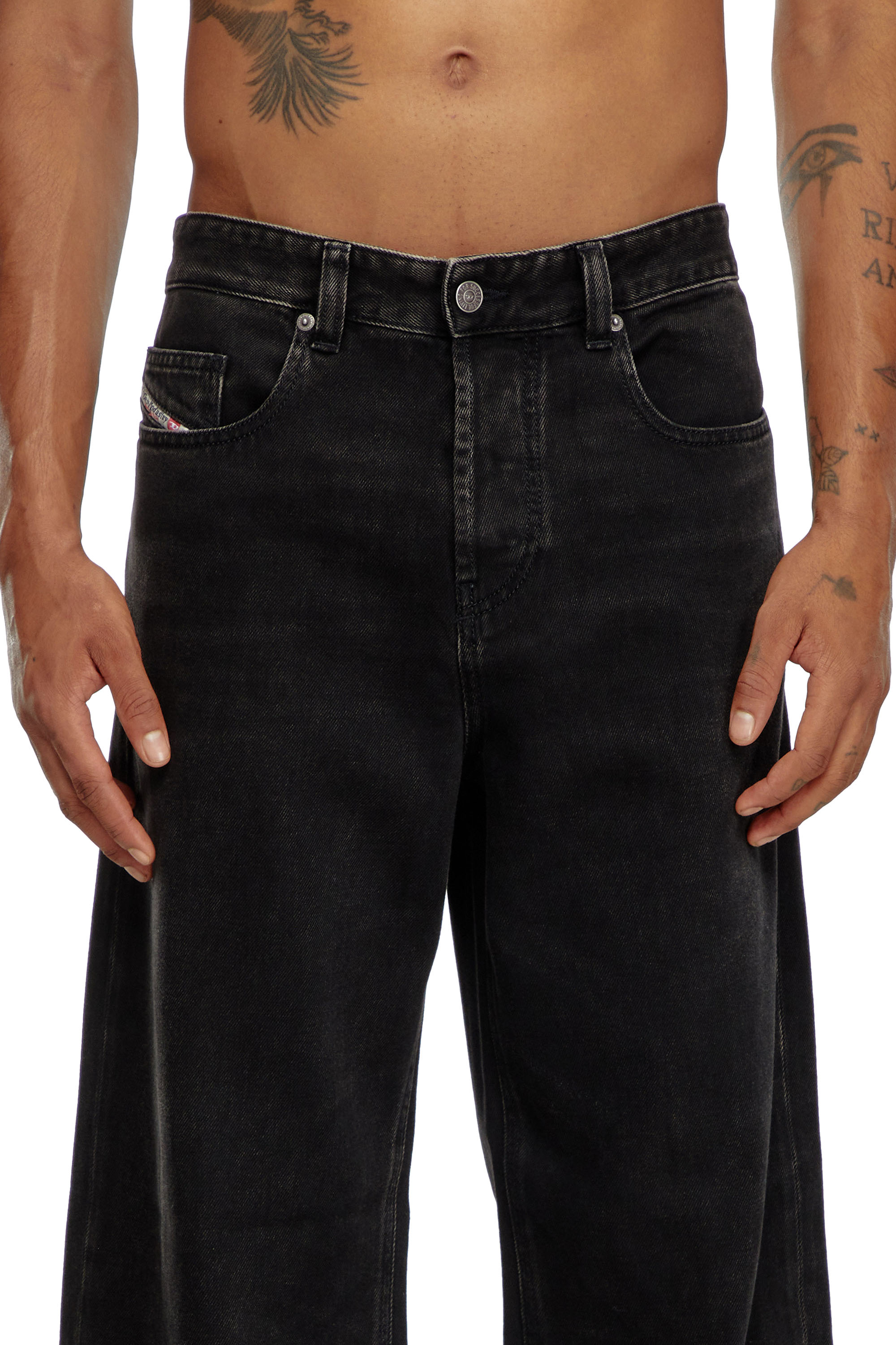 Diesel - Homme Straight Jeans 2001 D-Macro 09I35, Noir/Gris foncé - Image 4