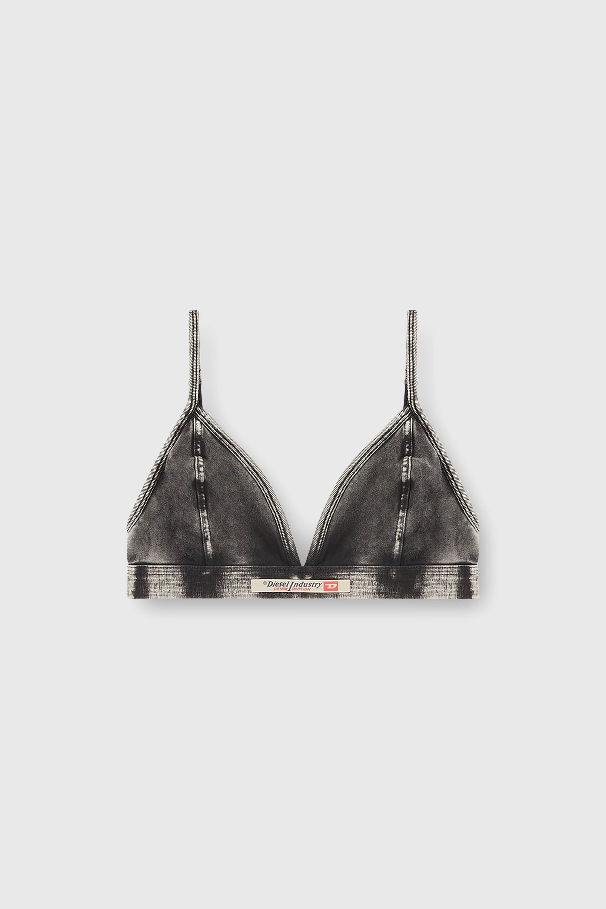 Diesel - SCILLA-DNM, Soutien-gorge triangle effet denim Femme in Gris - 2