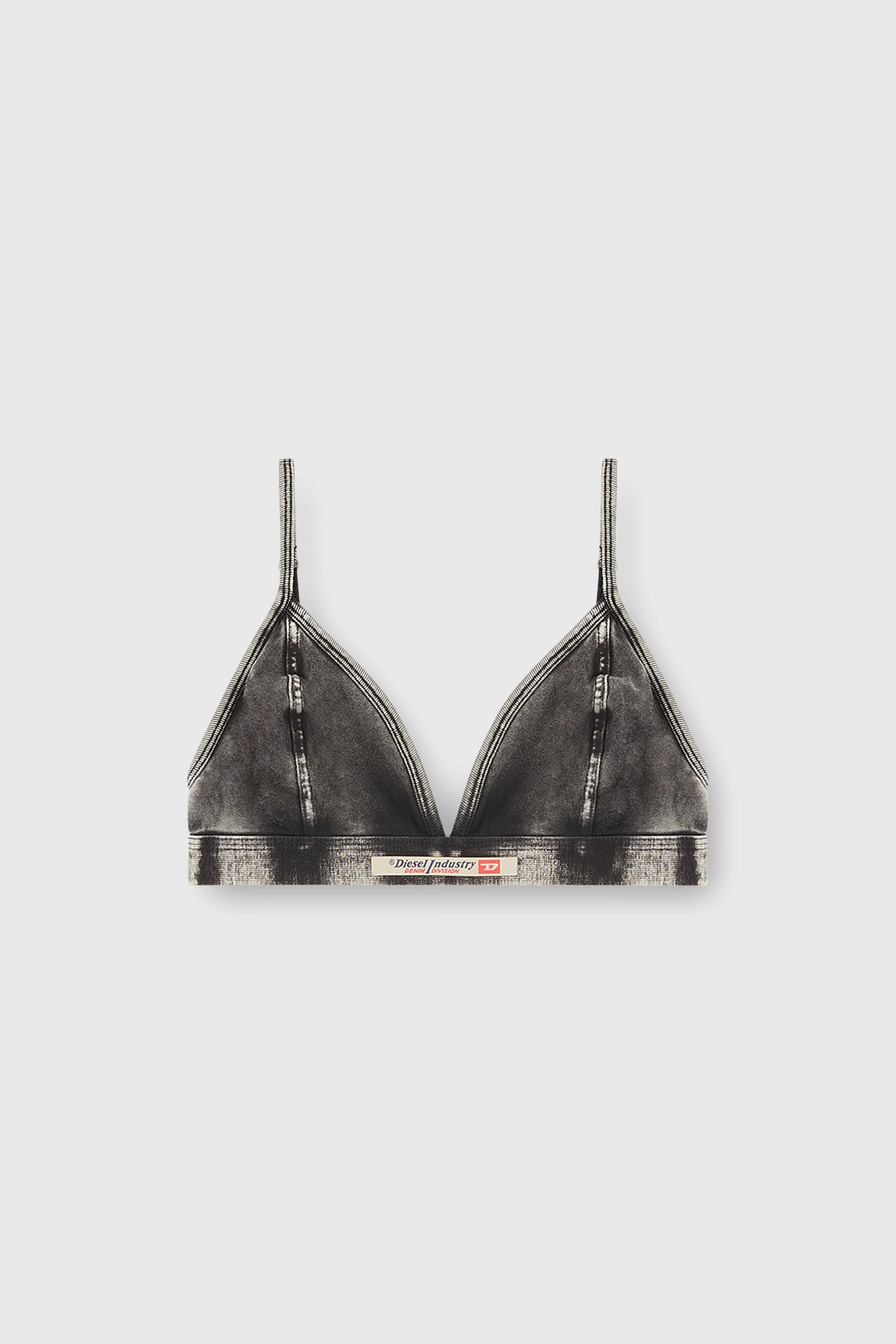 Diesel - SCILLA-DNM, Soutien-gorge triangle effet denim Femme in Gris - 2