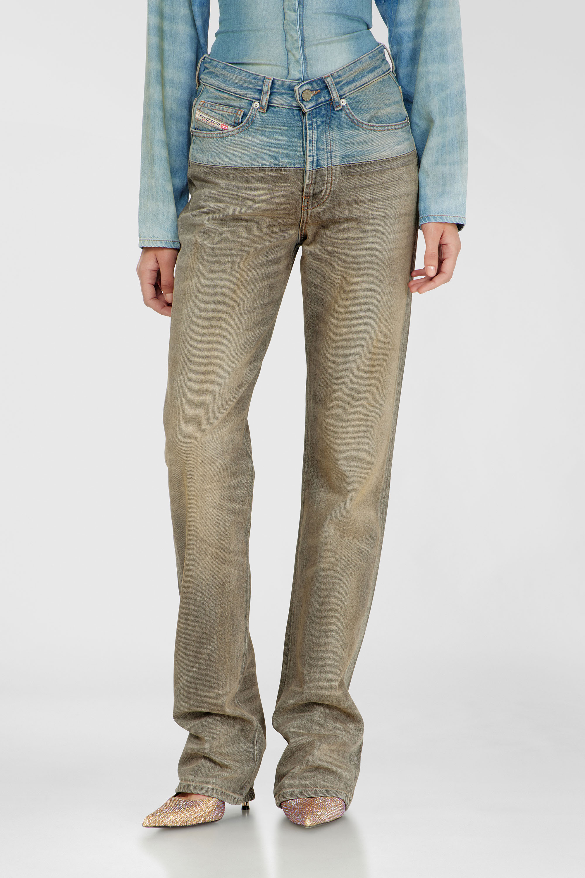 Diesel - Regular Jeans D-Sie 0ADDX Femme, Gris/Bleu - Image 4